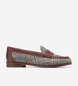 Women's Dreya Penny Loafers-Neutral Plaid Textile-Hickory