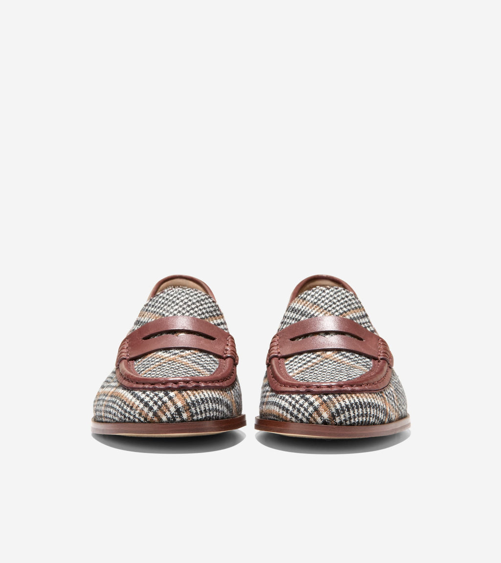 Women's Dreya Penny Loafers-Neutral Plaid Textile-Hickory