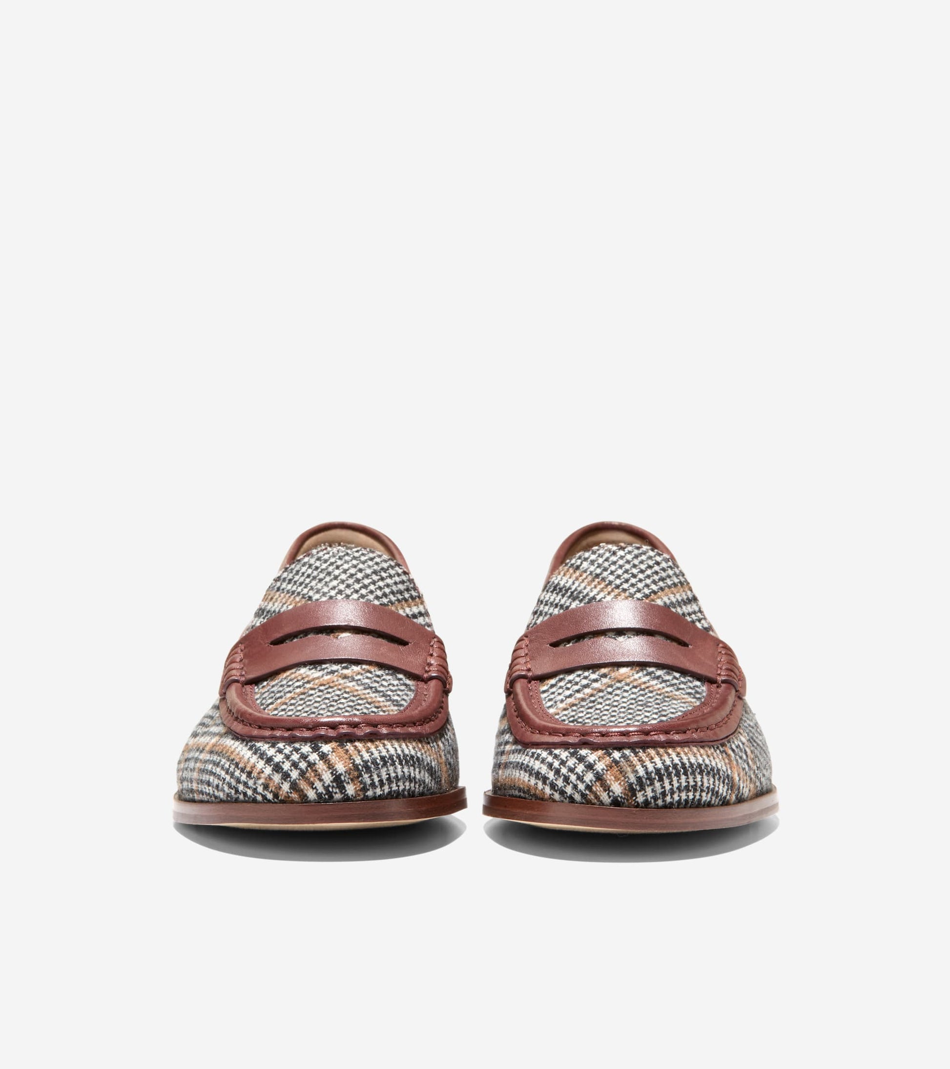 Women's Dreya Penny Loafers-Neutral Plaid Textile-Hickory