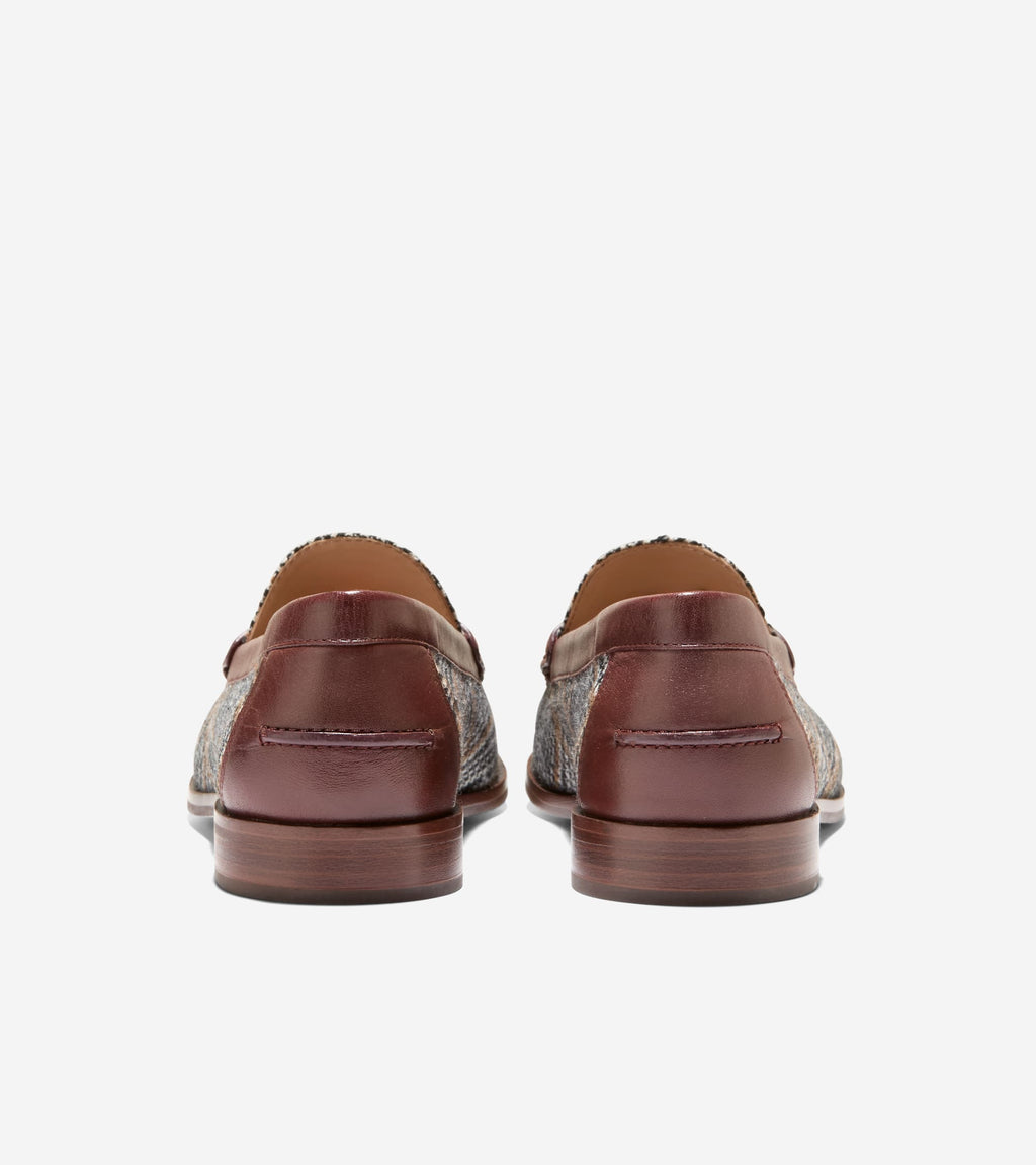 Women's Dreya Penny Loafers-Neutral Plaid Textile-Hickory
