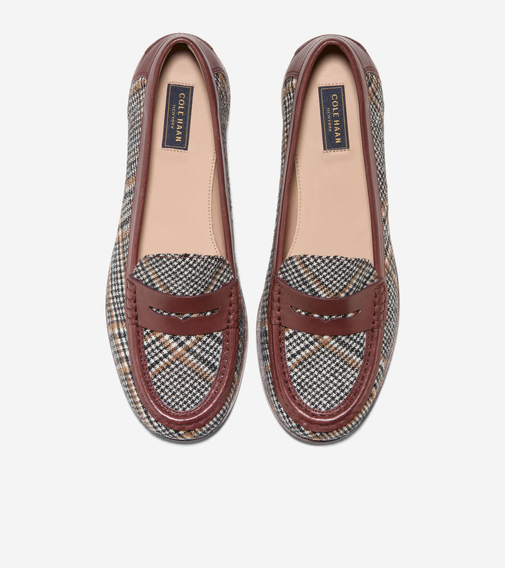 Women's Dreya Penny Loafers-Neutral Plaid Textile-Hickory