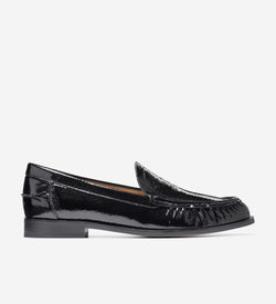 Women's Dreya Venetian Loafers-Black Crinkle Patent