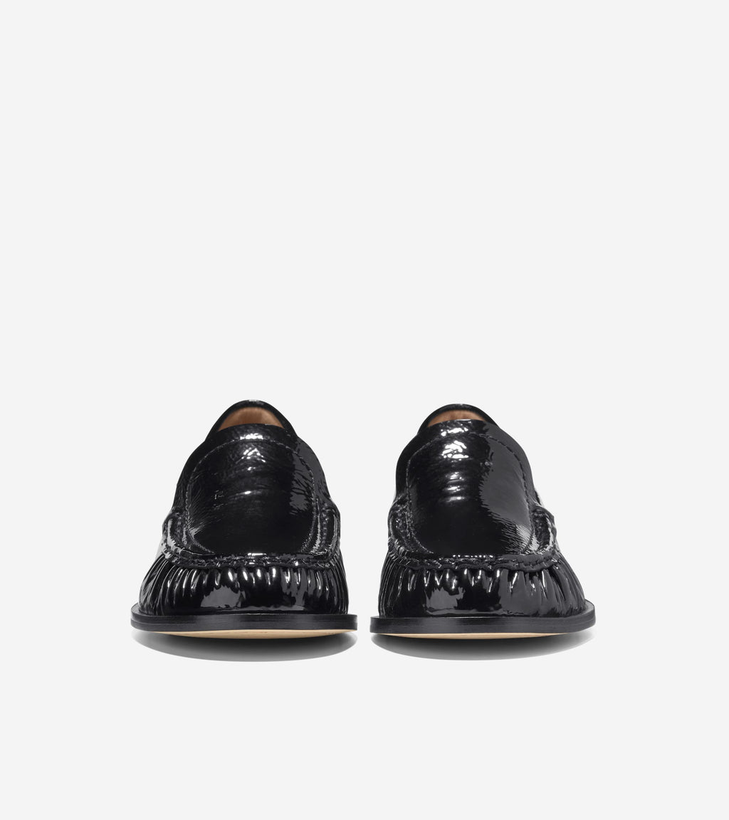 Women's Dreya Venetian Loafers-Black Crinkle Patent