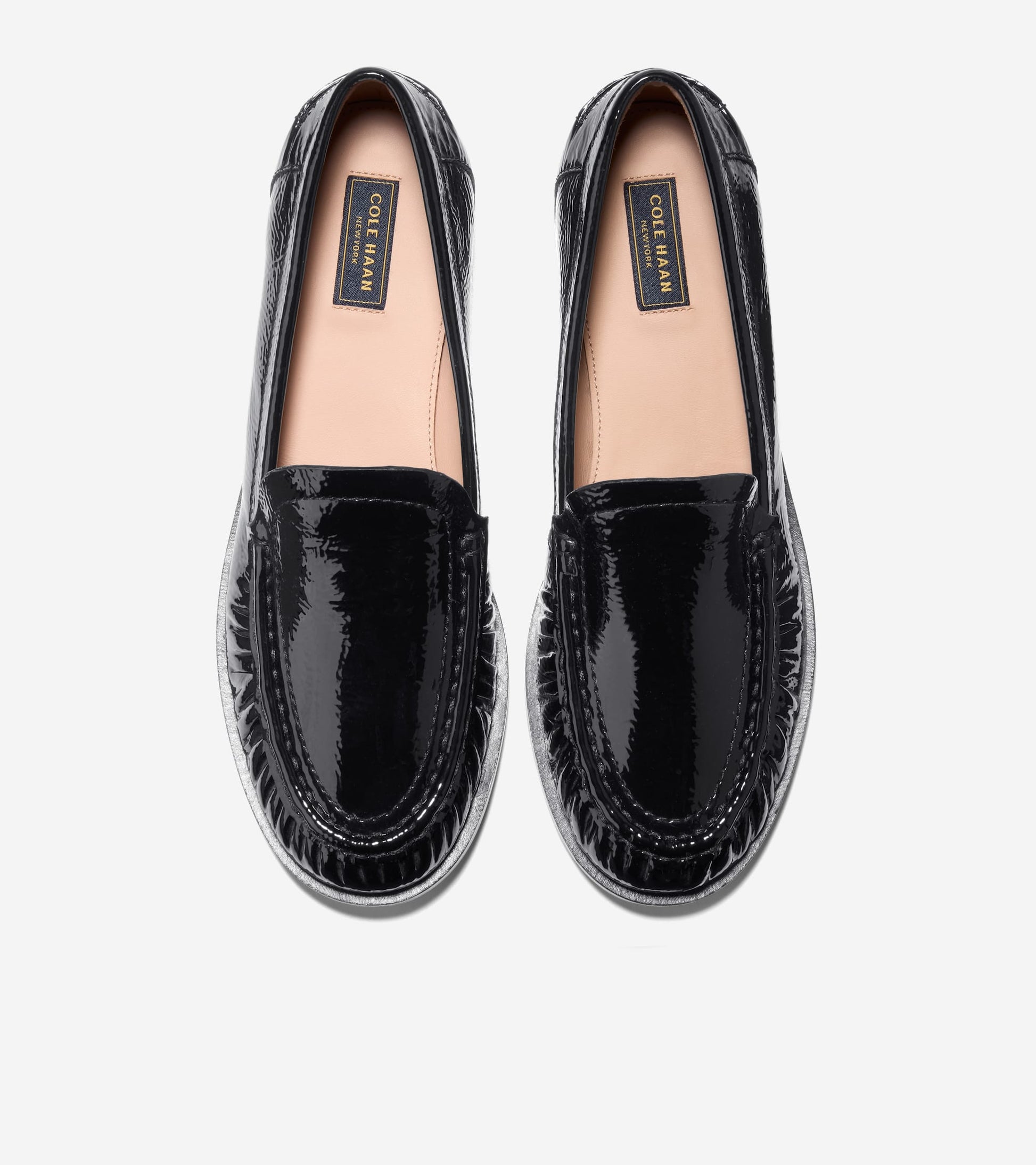 Women's Dreya Venetian Loafers-Black Crinkle Patent