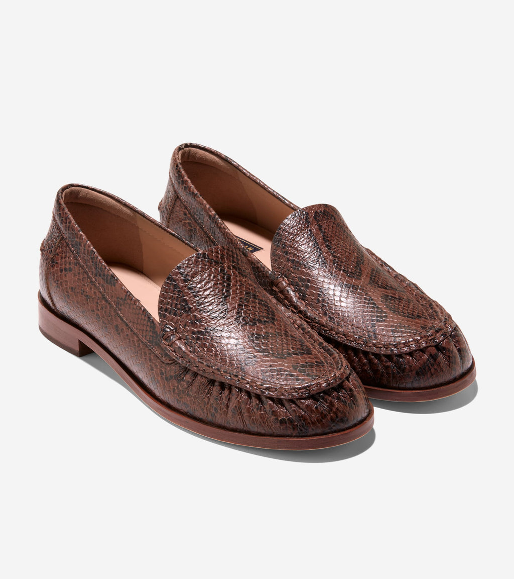 Women's Dreya Venetian Loafers-Hickory Glossy Snake Print