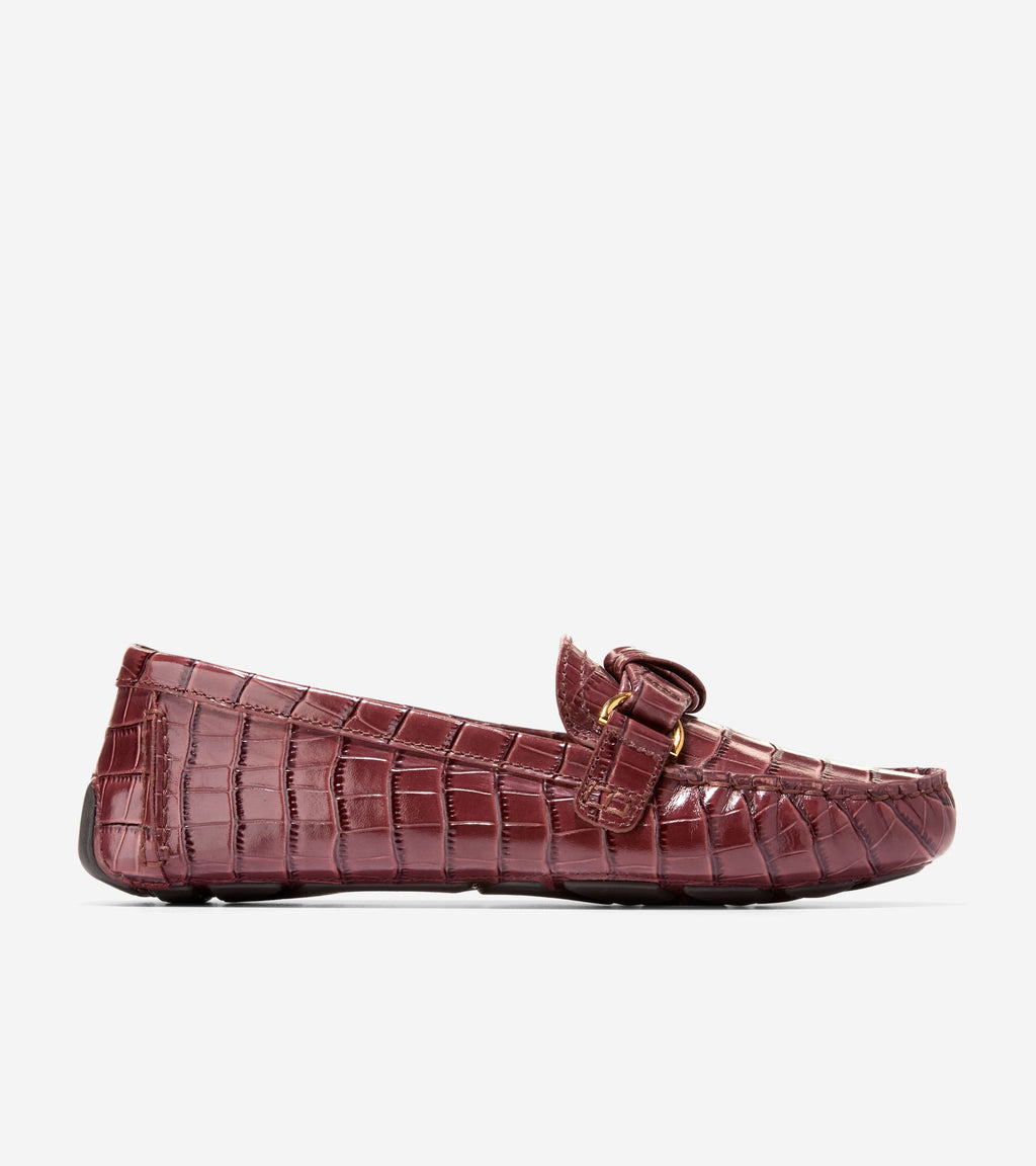 Women's Emmie Knot Drivers-Mahogany Croc Print