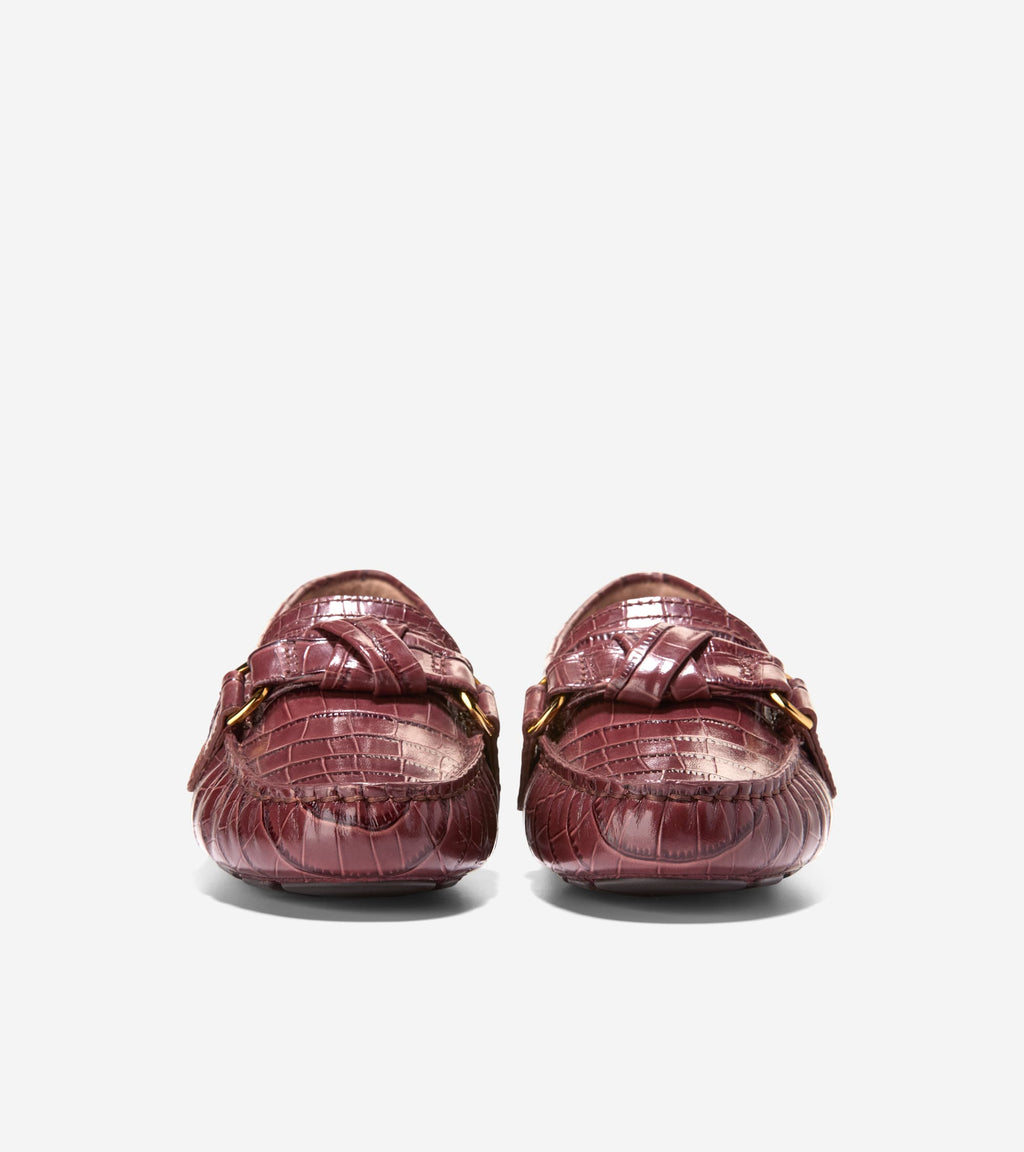 Women's Emmie Knot Drivers-Mahogany Croc Print