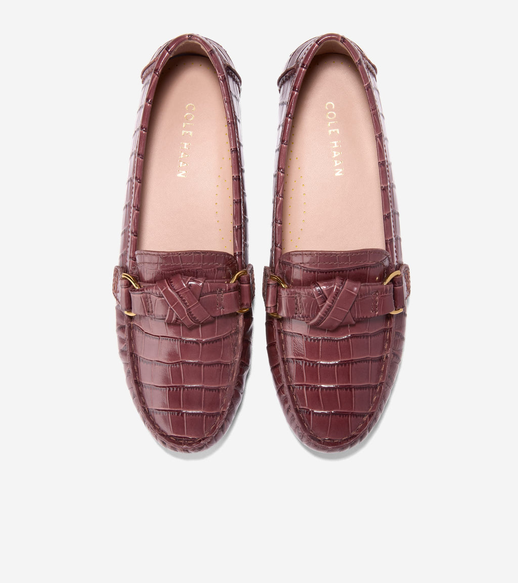 Women's Emmie Knot Drivers-Mahogany Croc Print