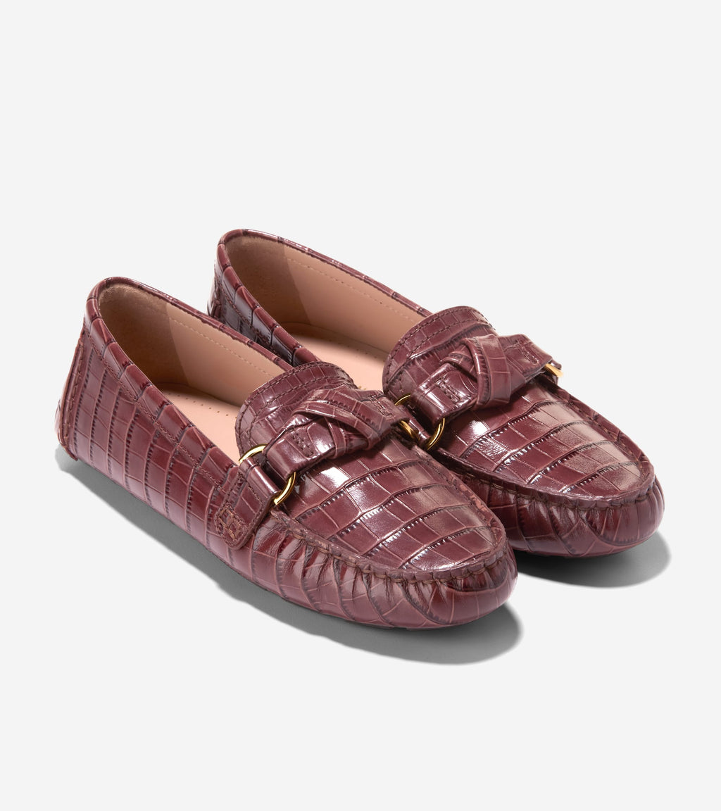 Women's Emmie Knot Drivers-Mahogany Croc Print