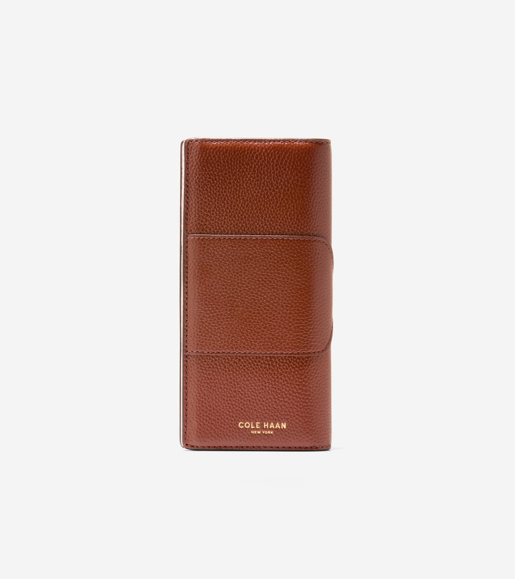 Women's Esme Vertical Wallet-Dark Cuoio-Pale Lilac