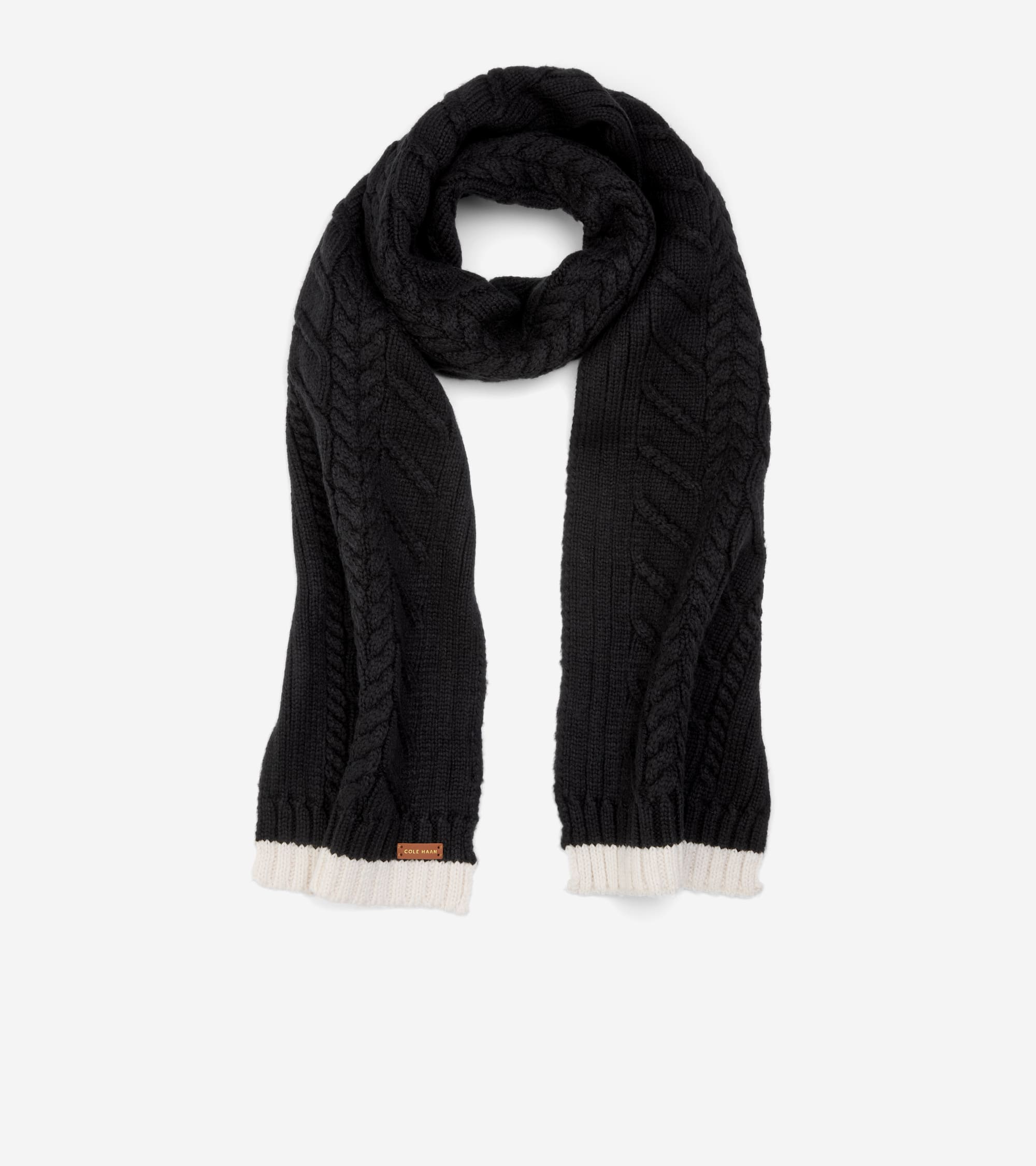 Women's Essential Rib Scarf in Black | Cole Haan