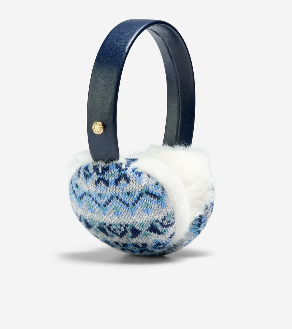 Women's Fairisle Earmuffs-Grey Multi