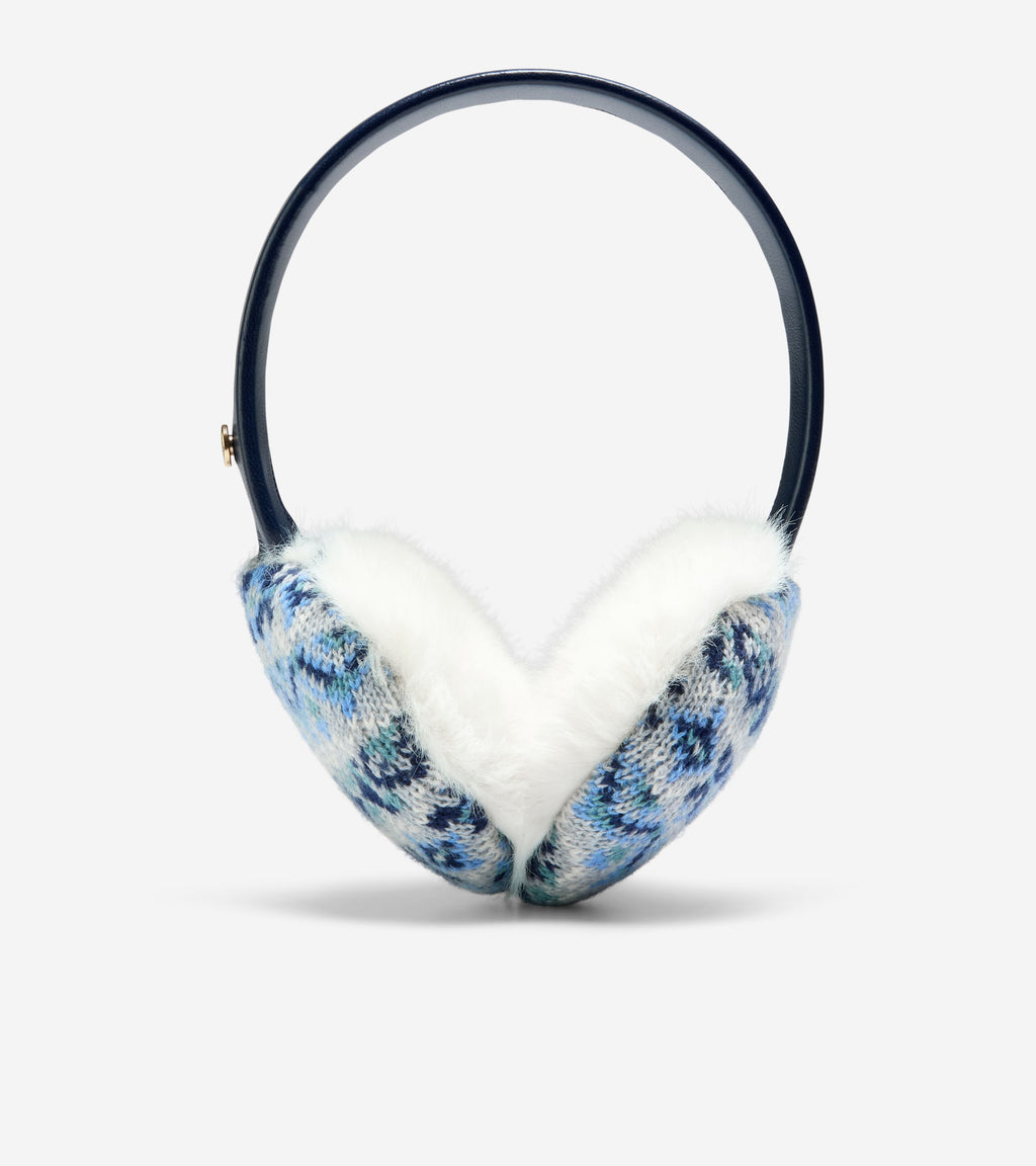 Women's Fairisle Earmuffs-Grey Multi