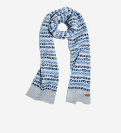 Women's Fairisle Scarf-Grey Multi