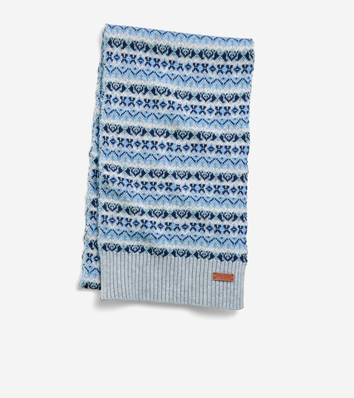 Women's Fairisle Scarf-Grey Multi