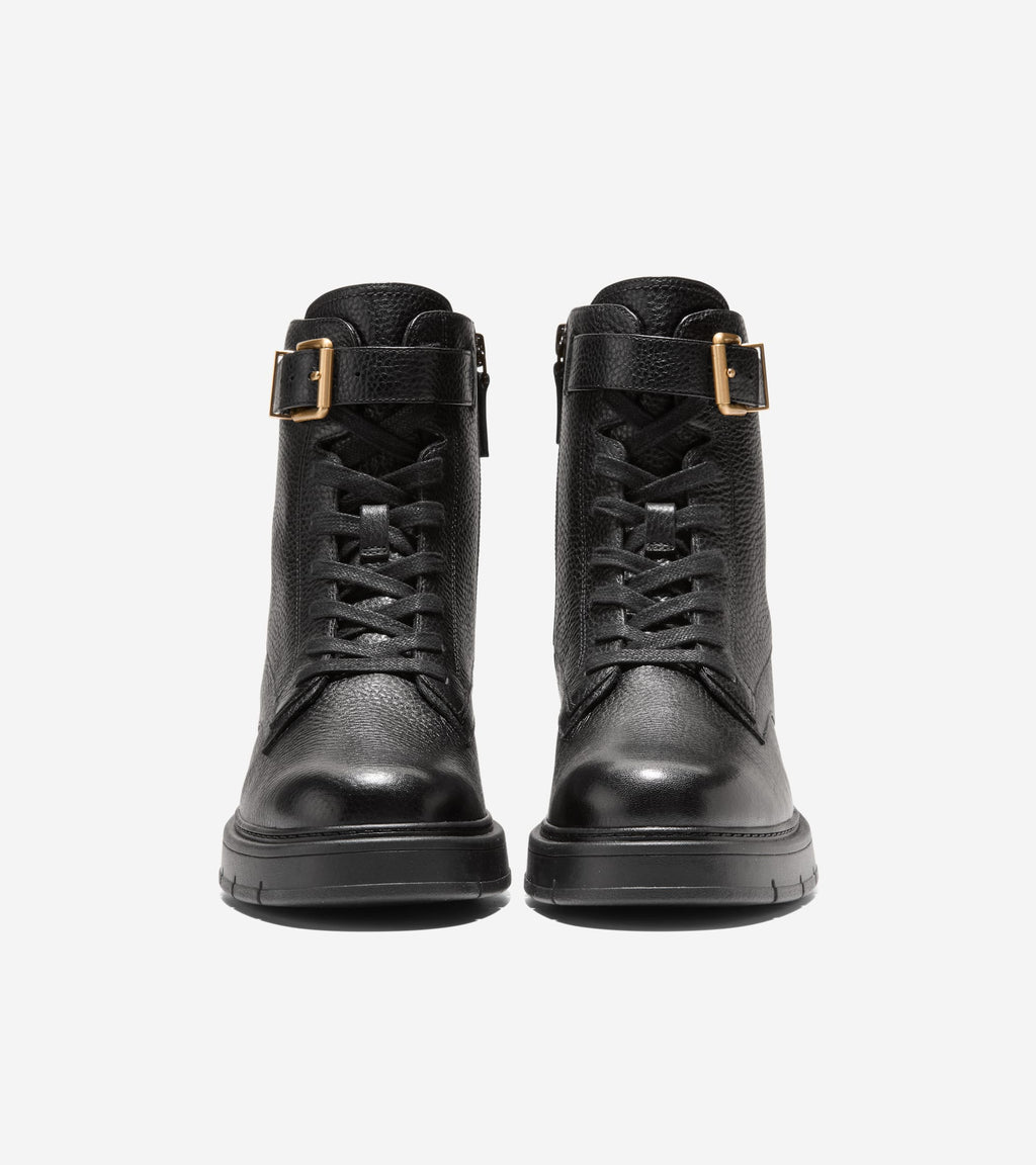 Women's Grand Flex Fenella Buckle Lace-Up Waterproof Booties-Black