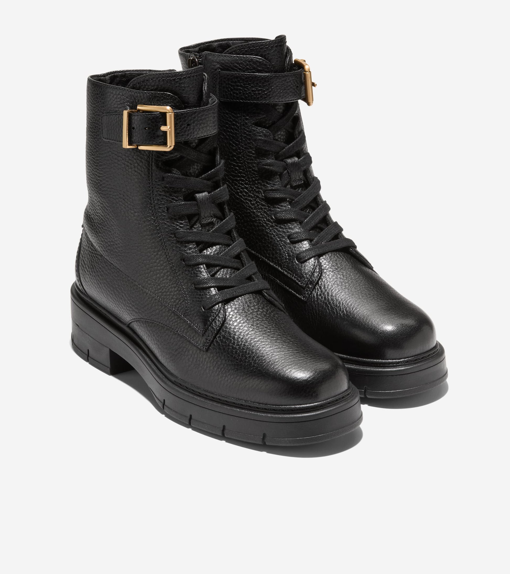 Women's Grand Flex Fenella Buckle Lace-Up Waterproof Booties-Black