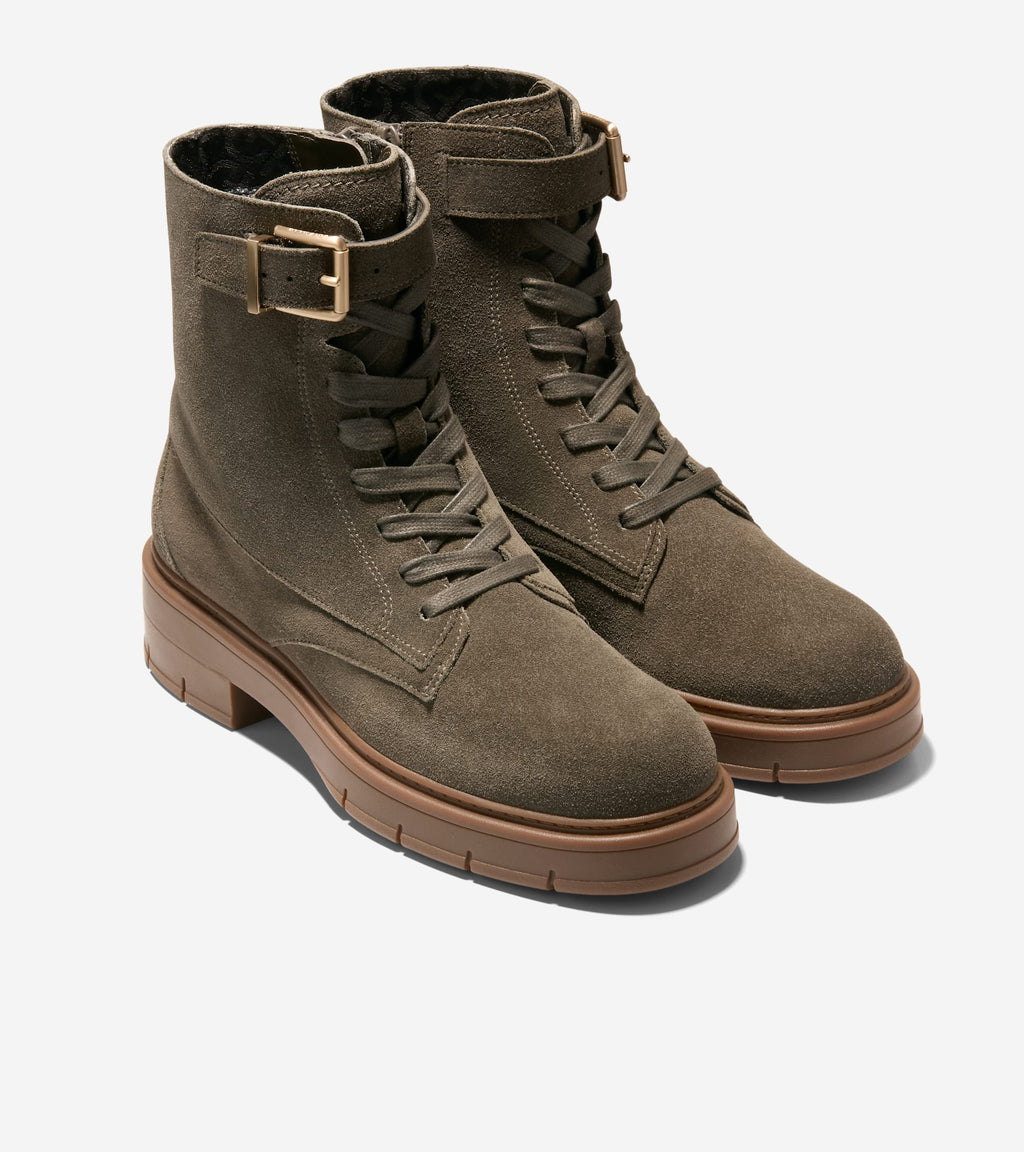 Women's Grand Flex Fenella Buckle Lace-Up Waterproof Booties-Grand Flex Fenella Lace-Up Buckle Waterproof Booties