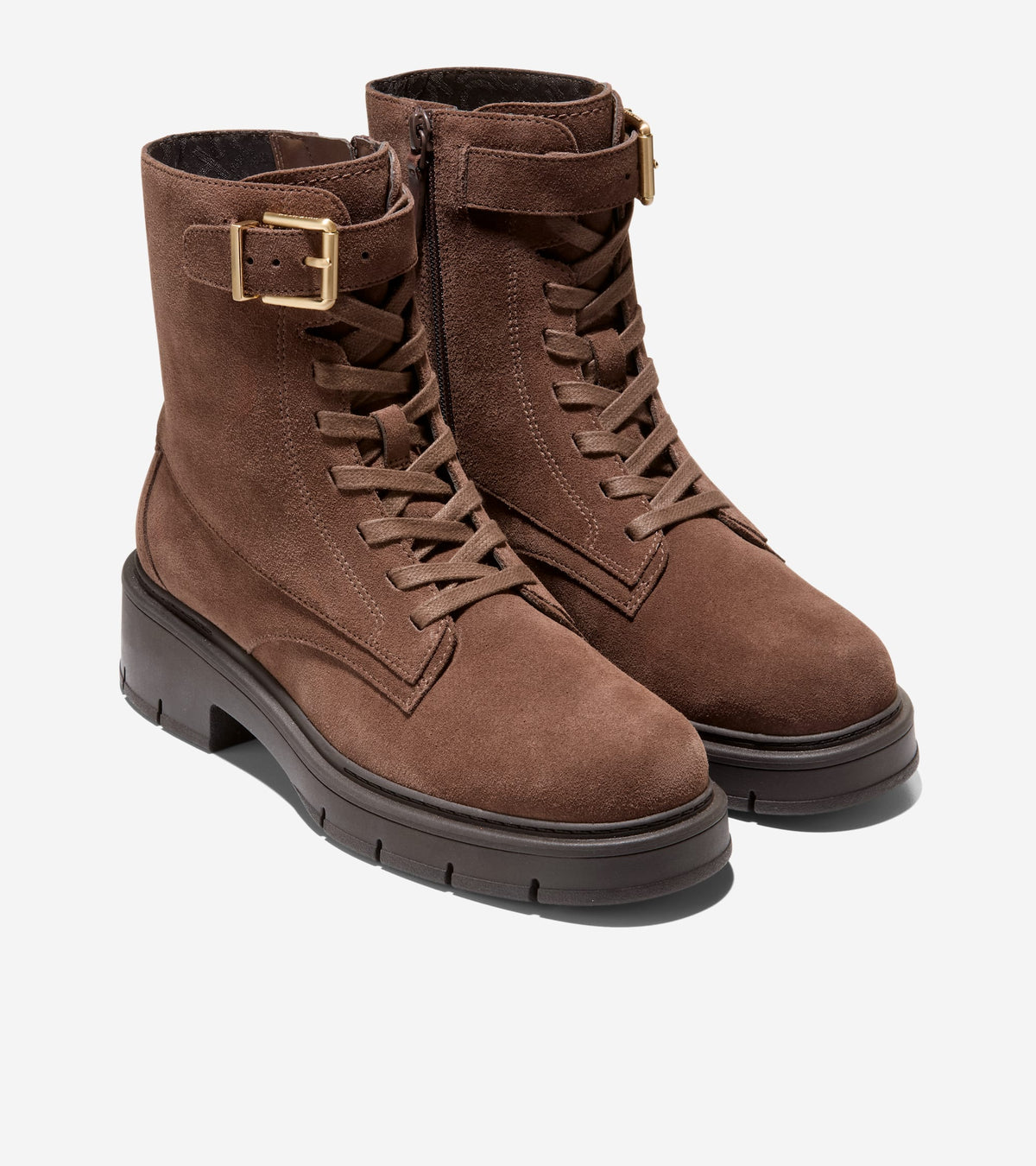 Women's Grand Flex Fenella Buckle Lace-Up Waterproof Booties-Fondue Fudge