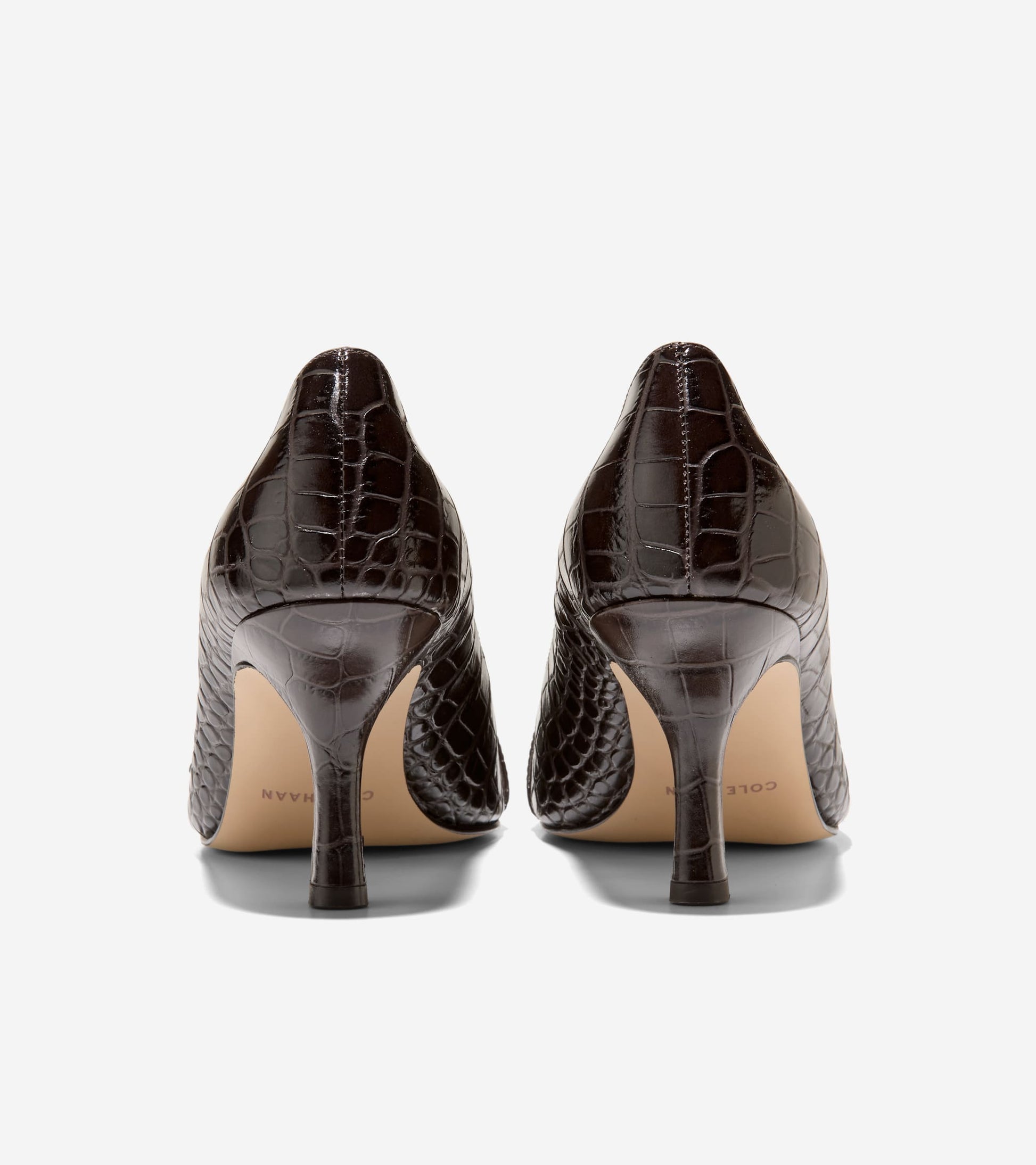 Women's Fidela Buckle Pumps-Dark Chocolate Croc Print
