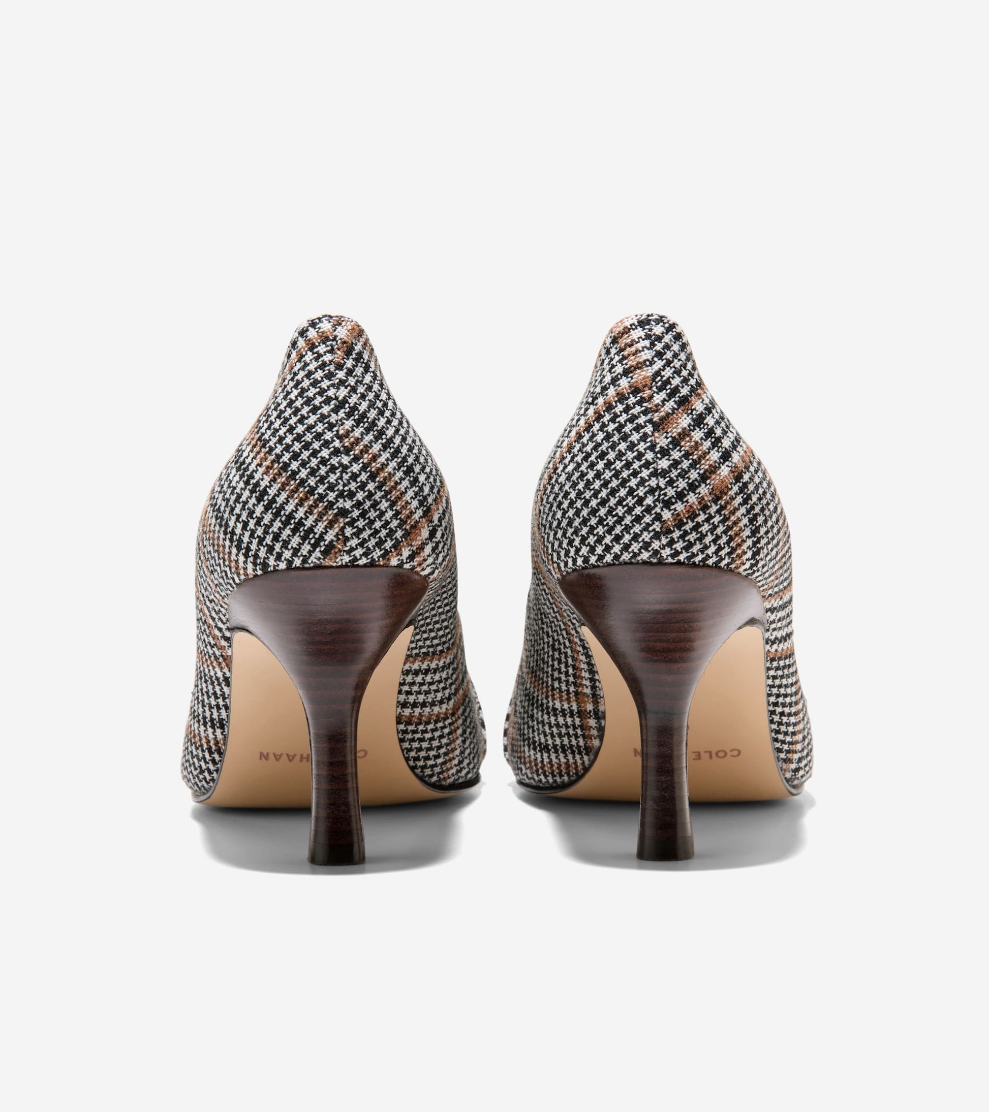 Women's Fidela Buckle Pumps-Neutral Plaid Textile-Hickory