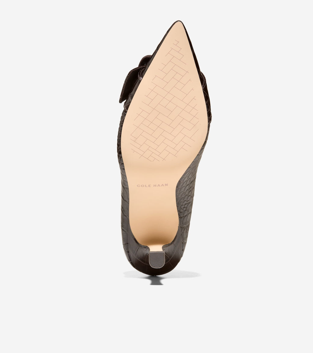 Women's Fidela Buckle Pumps-Dark Chocolate Croc Print