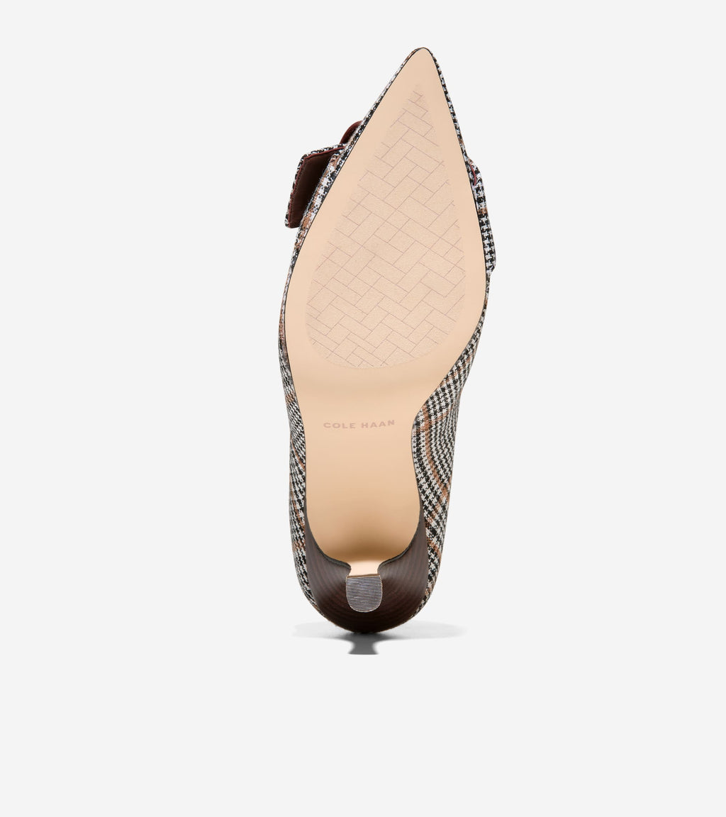 Women's Fidela Buckle Pumps-Neutral Plaid Textile-Hickory