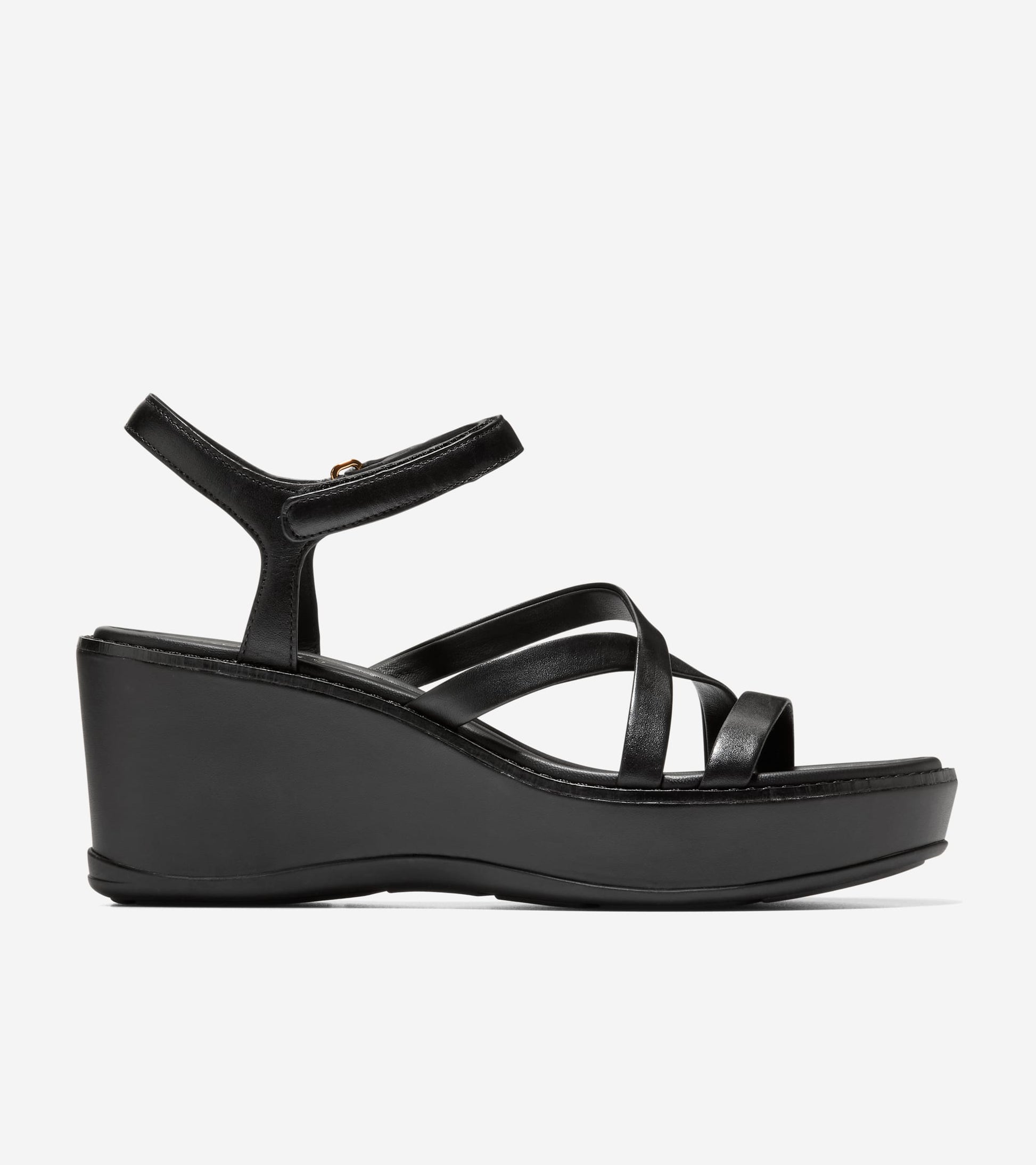 Women's Grand Ambition Azzura Strappy Wedge Sandal-Black