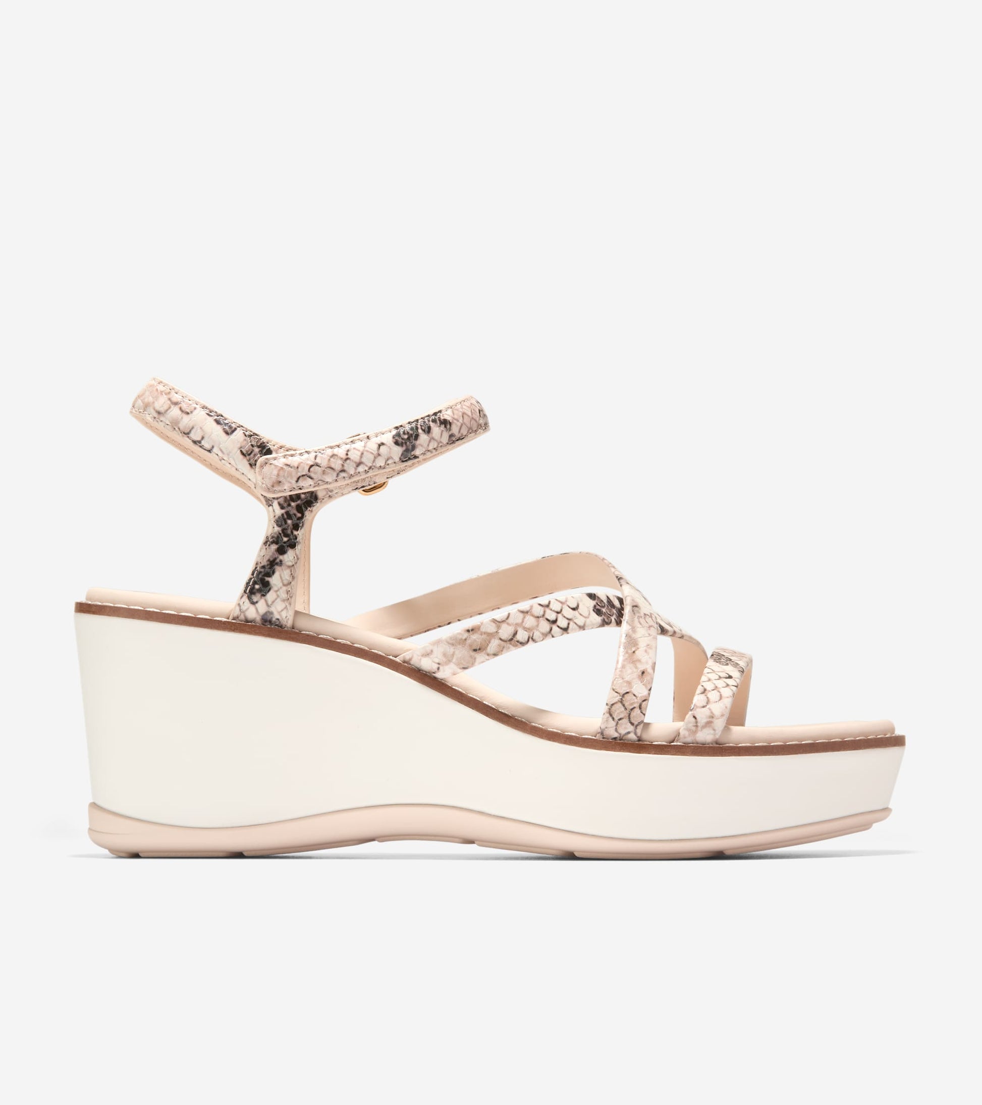 Women's Grand Ambition Azzura Strappy Wedge Sandal-Mojave Snake Printed-Powder