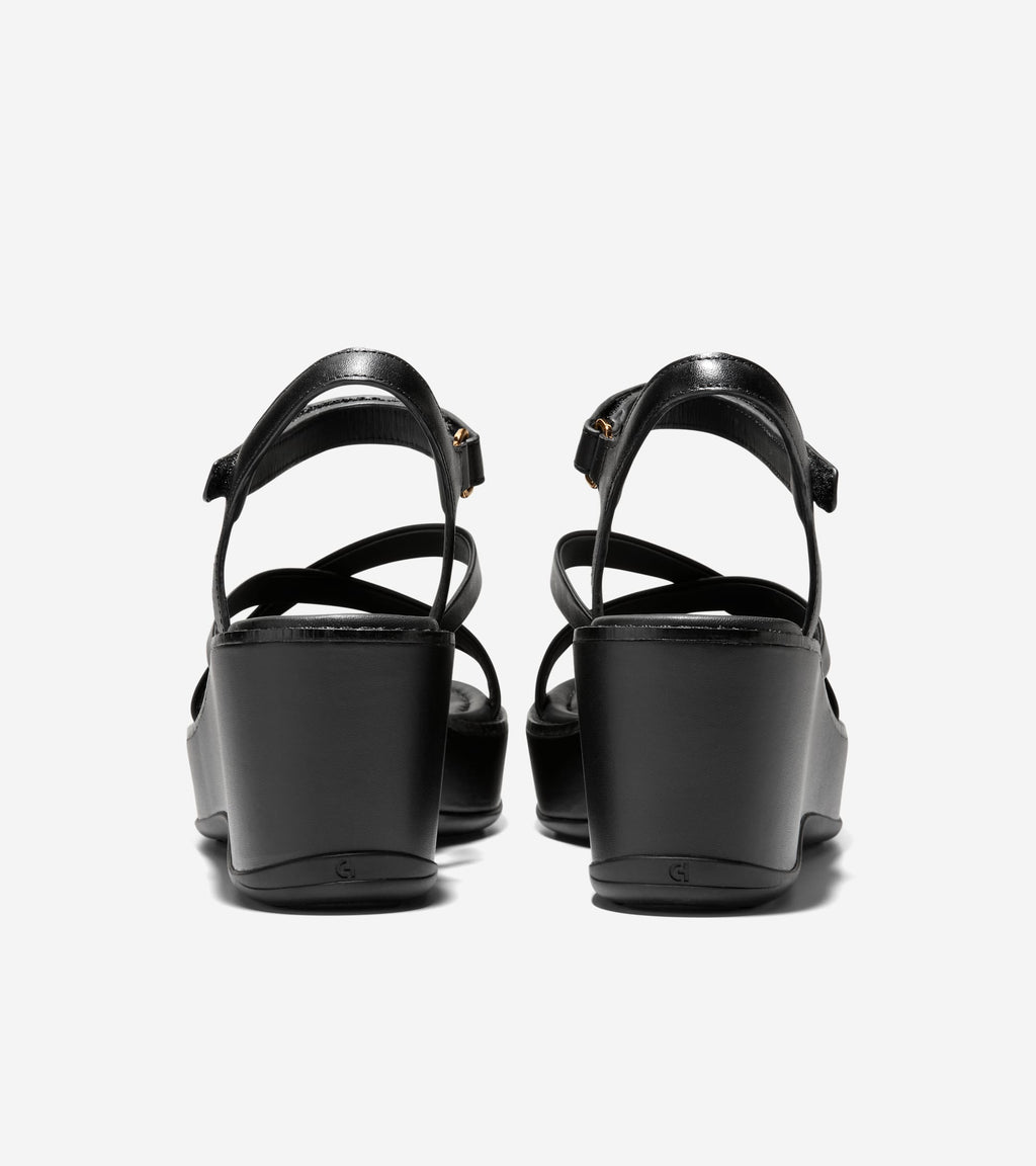 Women's Grand Ambition Azzura Strappy Wedge Sandal-Black