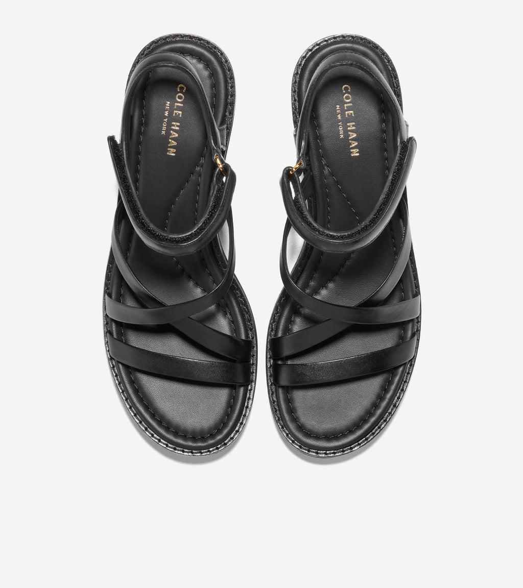 Women's Grand Ambition Azzura Strappy Wedge Sandal-Black