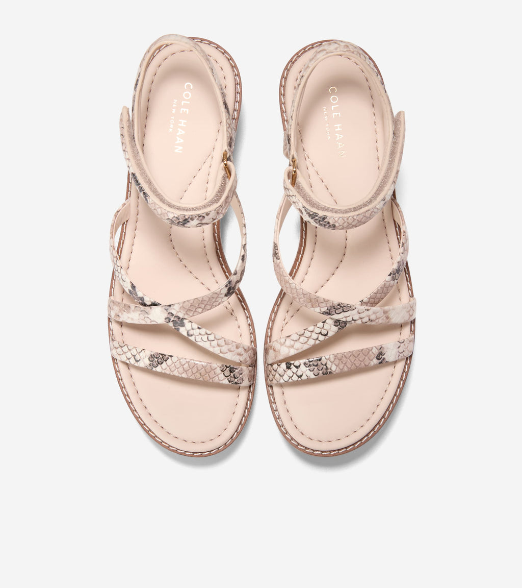 Women's Grand Ambition Azzura Strappy Wedge Sandal-Mojave Snake Printed-Powder