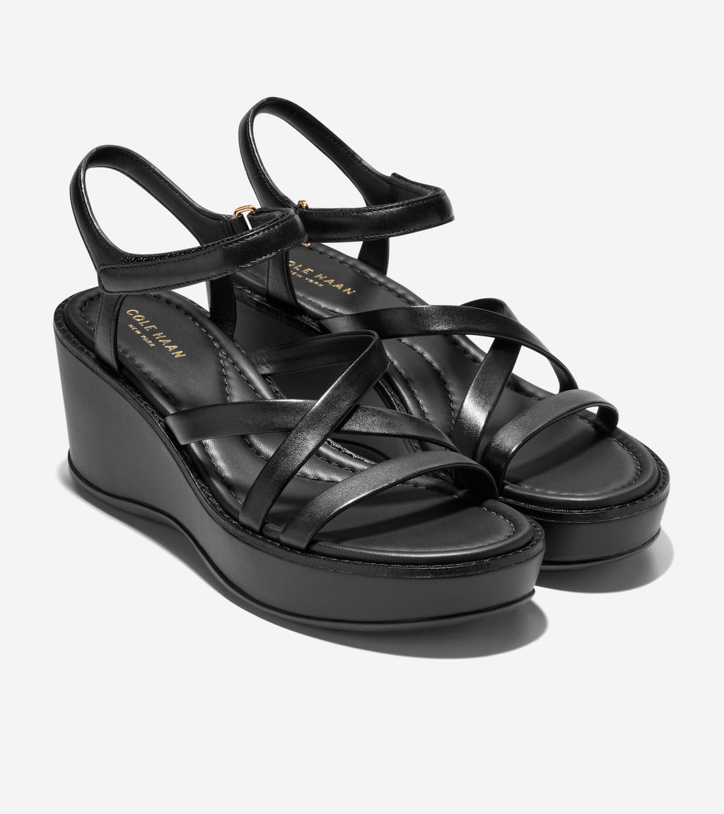 Women's Grand Ambition Azzura Strappy Wedge Sandal-Black