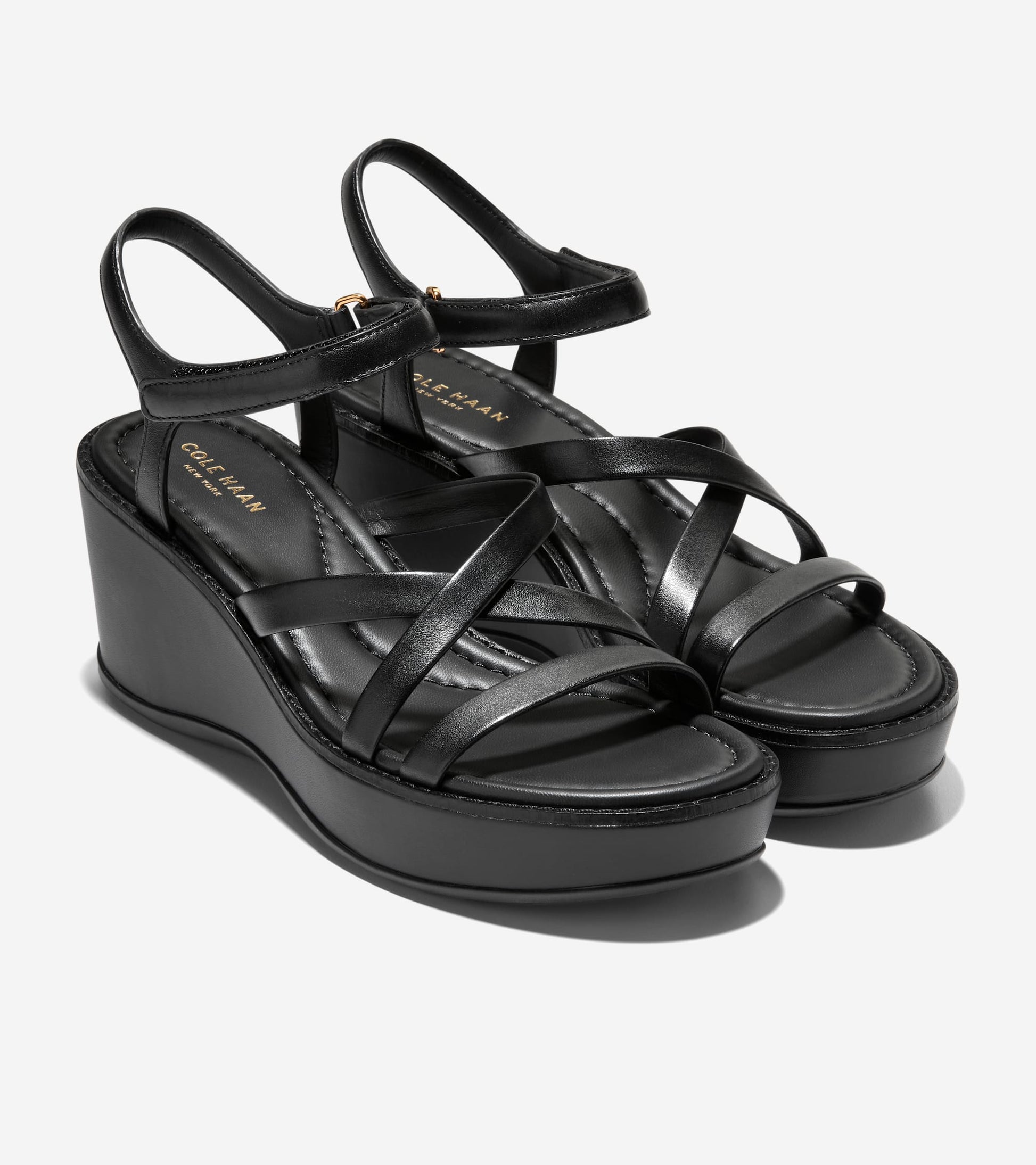 Women's Grand Ambition Azzura Strappy Wedge Sandal-Black