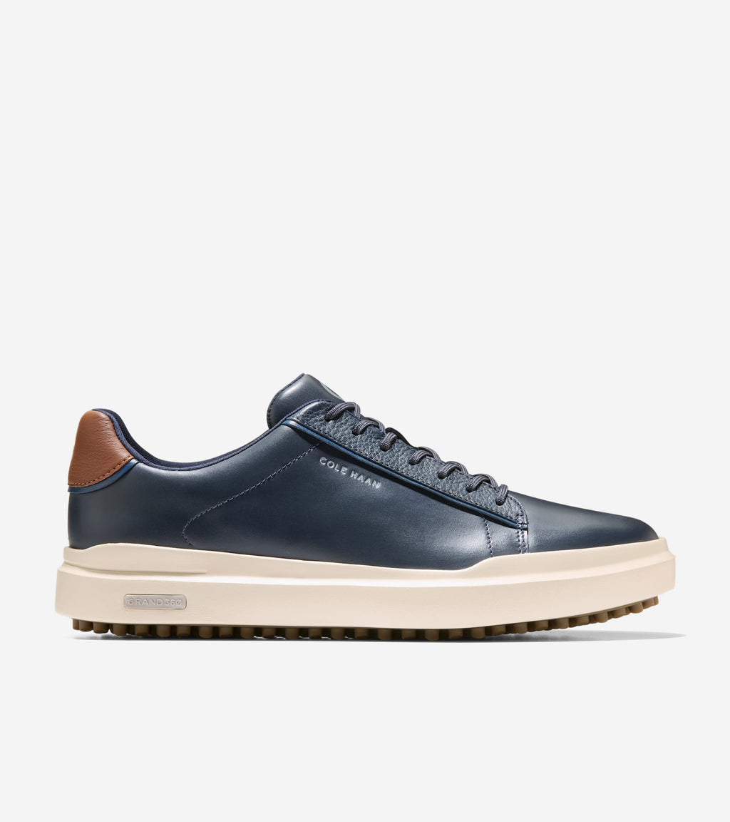 Men's Grand Crosscourt Waterproof Golf Shoes-Navy Blazer-British Tan-Ivory