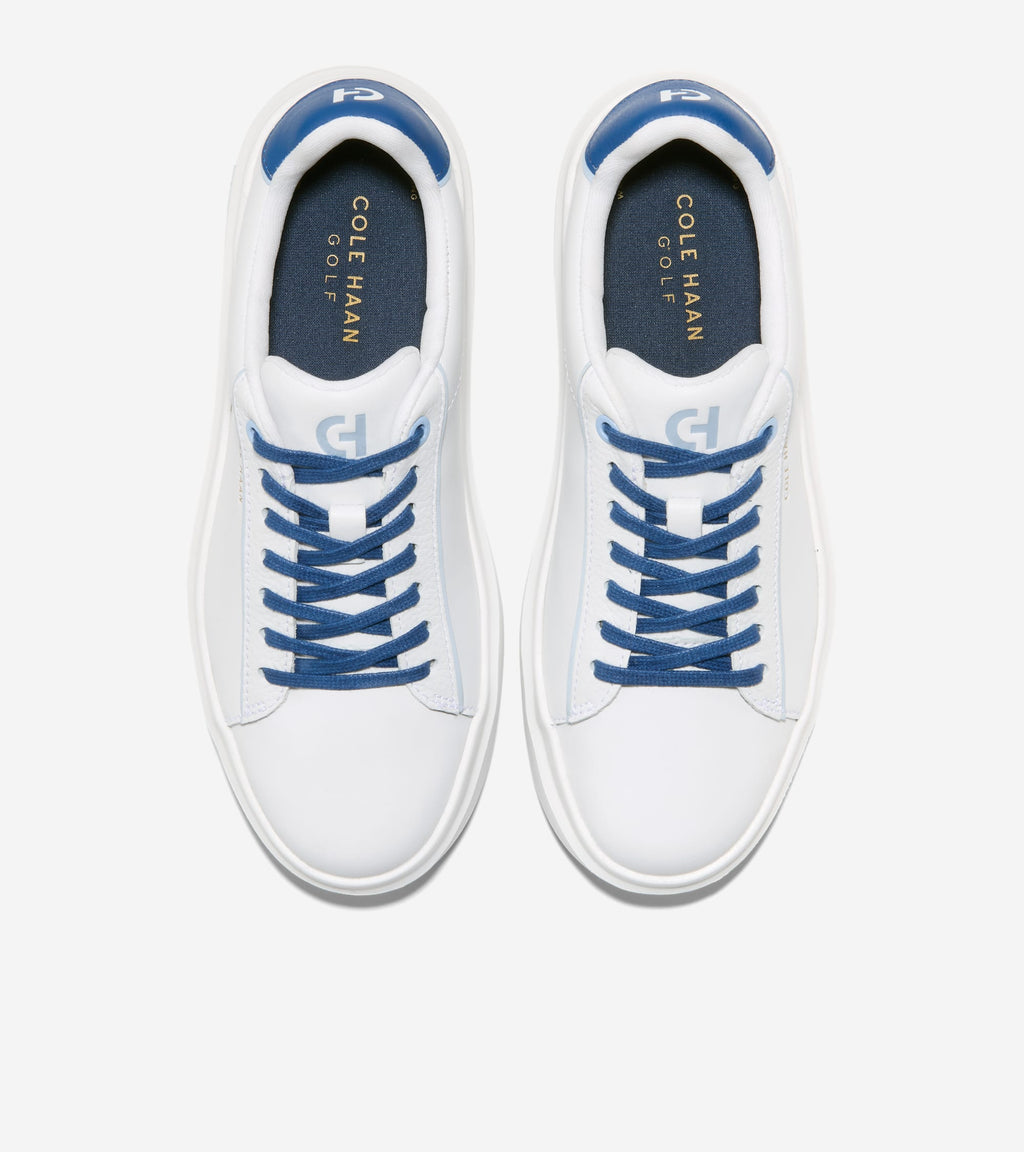 Women's Grand Crosscourt Waterproof Golf Shoes Sneakers-White-Navy Peony