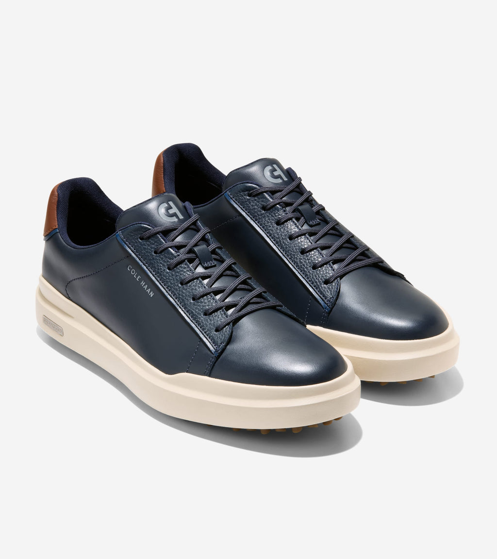 Men's Grand Crosscourt Waterproof Golf Shoes-Navy Blazer-British Tan-Ivory