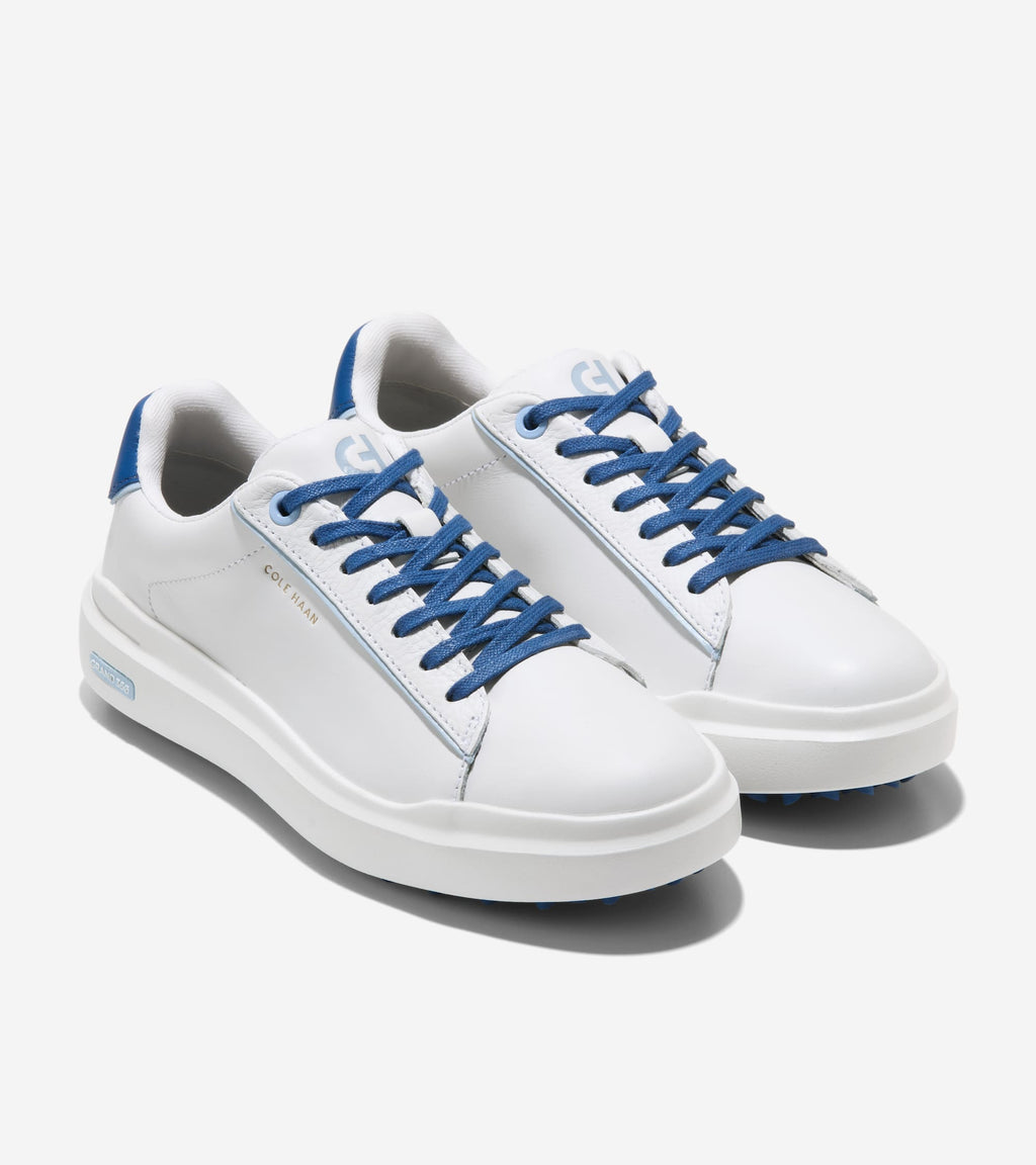 Women's Grand Crosscourt Waterproof Golf Shoes Sneakers-White-Navy Peony