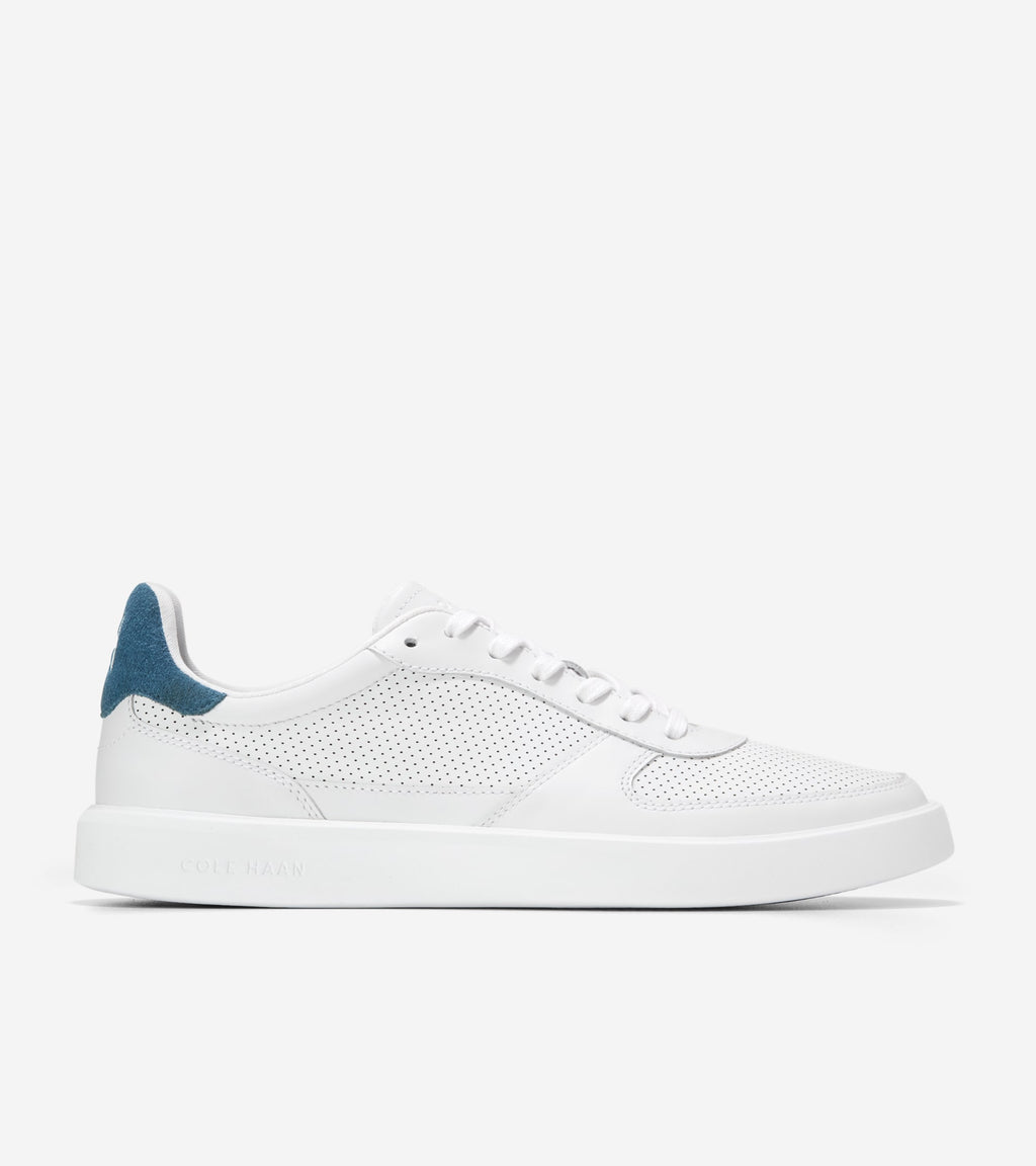Men's Grand Crosscourt Daily Court Sneakers-Optic White-Indian Teal