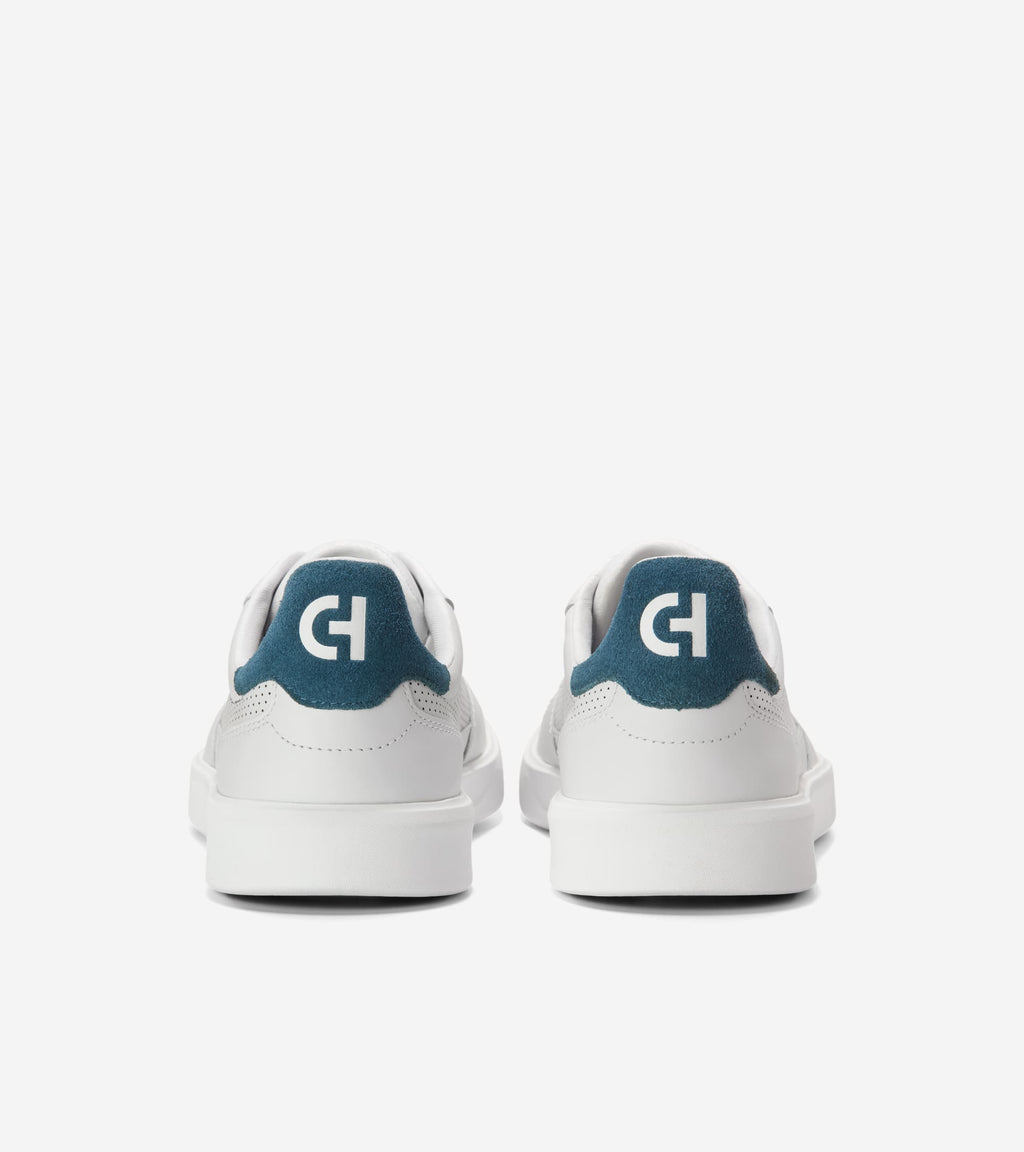 Men's Grand Crosscourt Daily Court Sneakers-Optic White-Indian Teal