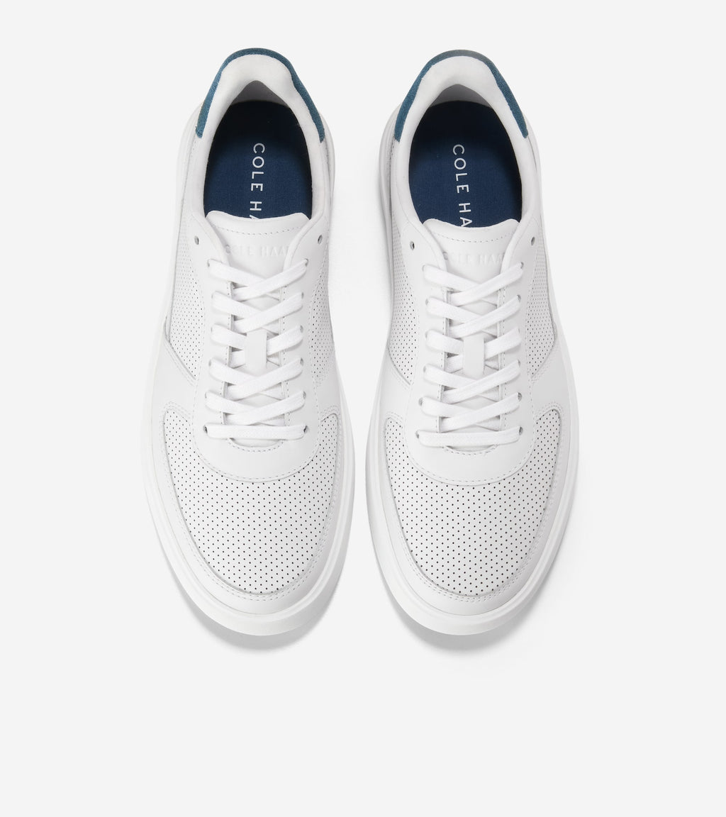 Men's Grand Crosscourt Daily Court Sneakers-Optic White-Indian Teal