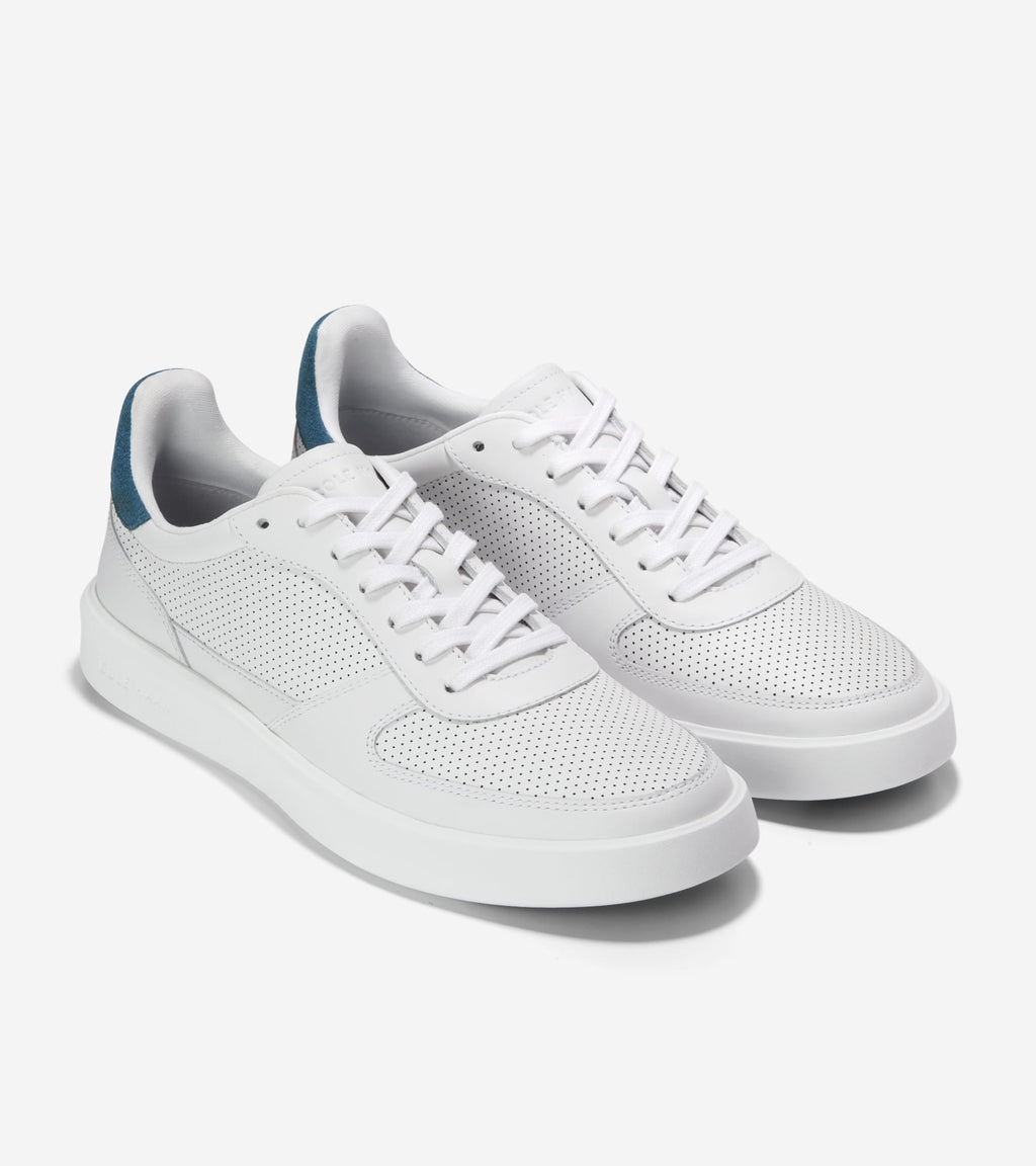 Men's Grand Crosscourt Daily Court Sneakers-Optic White-Indian Teal