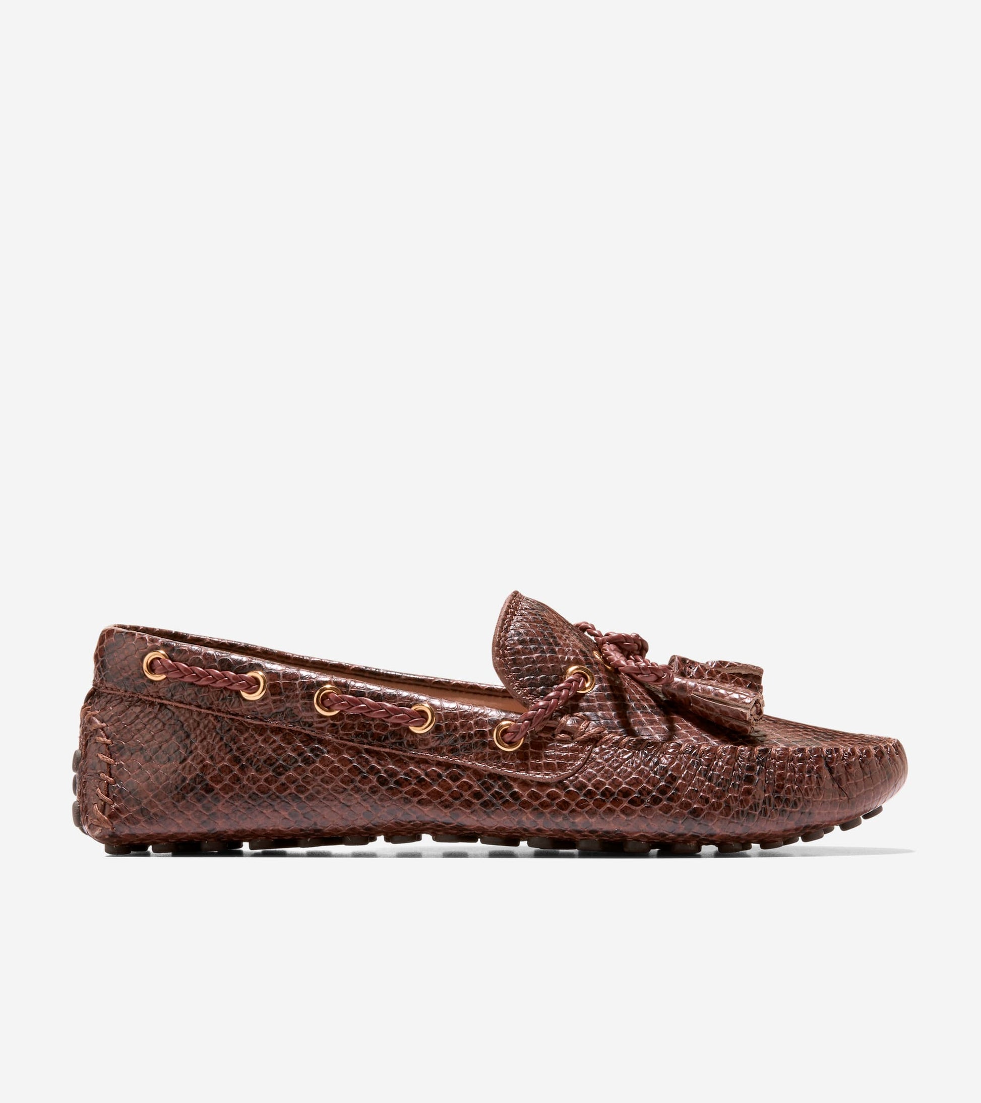 Women's Gissella Driving Shoes-Hickory Glossy Snake Print