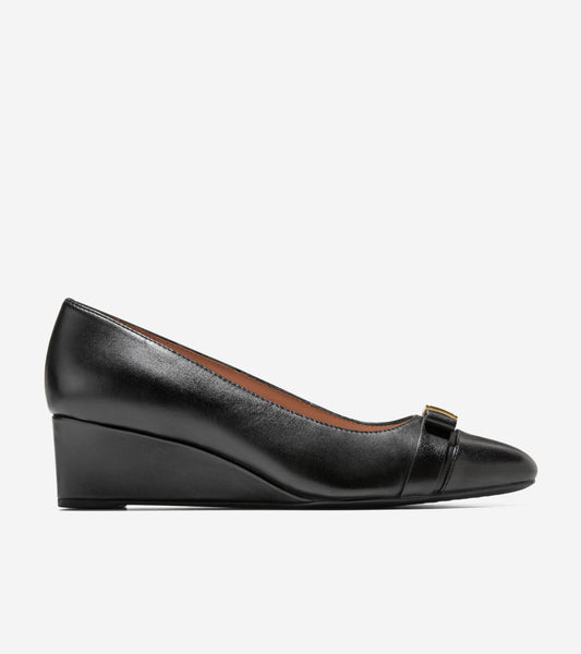 Cole Haan Women's Malta Bow Wedge Pump - Black - Pumps