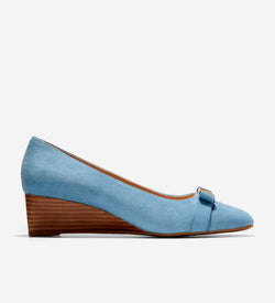 Women's Go-To Malta Bow Wedges-Provincial Blue
