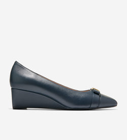 Women's Go-To Malta Bow Wedges-Navy Blazer