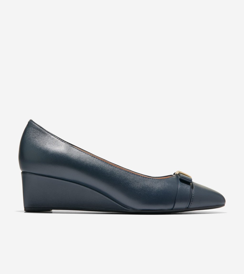 Women's Go-To Malta Bow Wedges-Navy Blazer