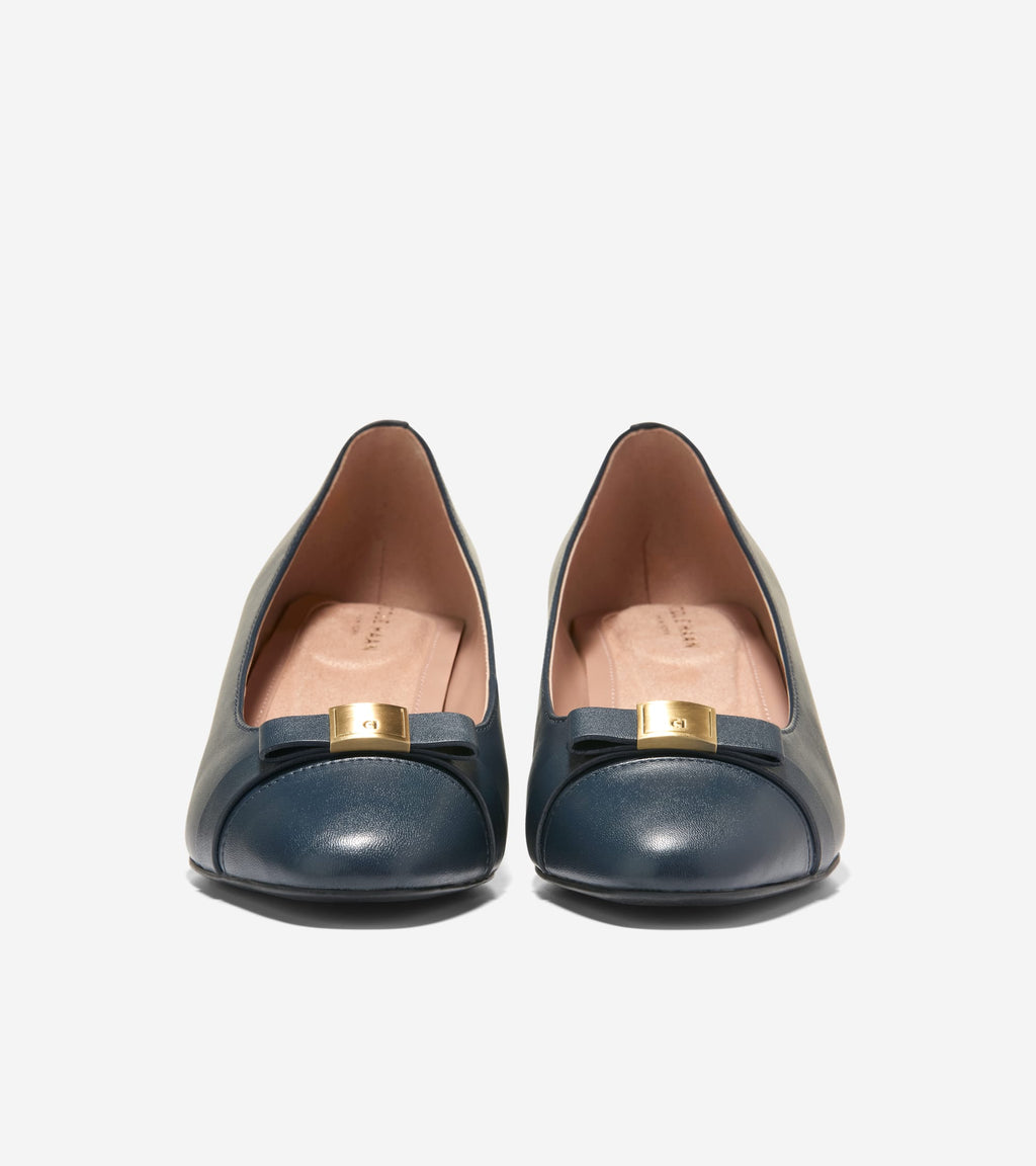 Women's Go-To Malta Bow Wedges-Navy Blazer