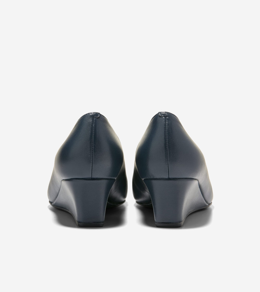 Women's Go-To Malta Bow Wedges-Navy Blazer