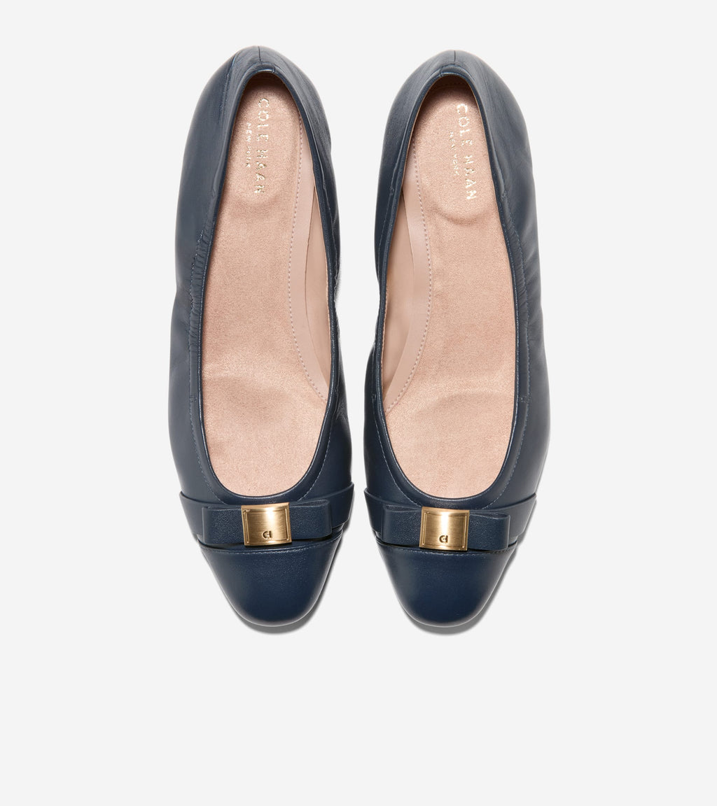 Women's Go-To Tova Bow Ballet Flats-Navy Blazer